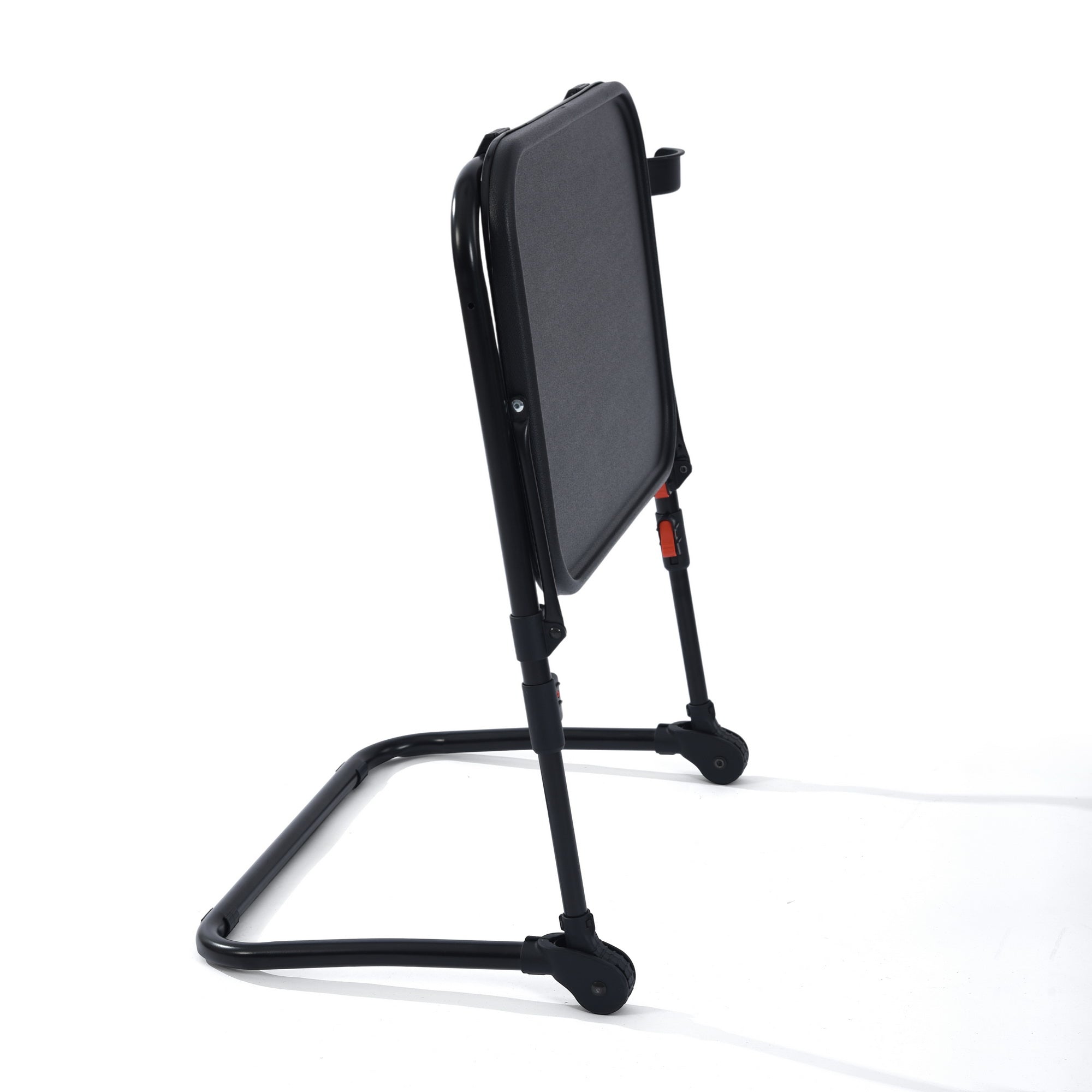 Homy Casa BASELINE+ROSS 2PC Living Room Furniture Set Adjustable Tray Table with Faux Suede Office Chair in Black & Brown Open Box