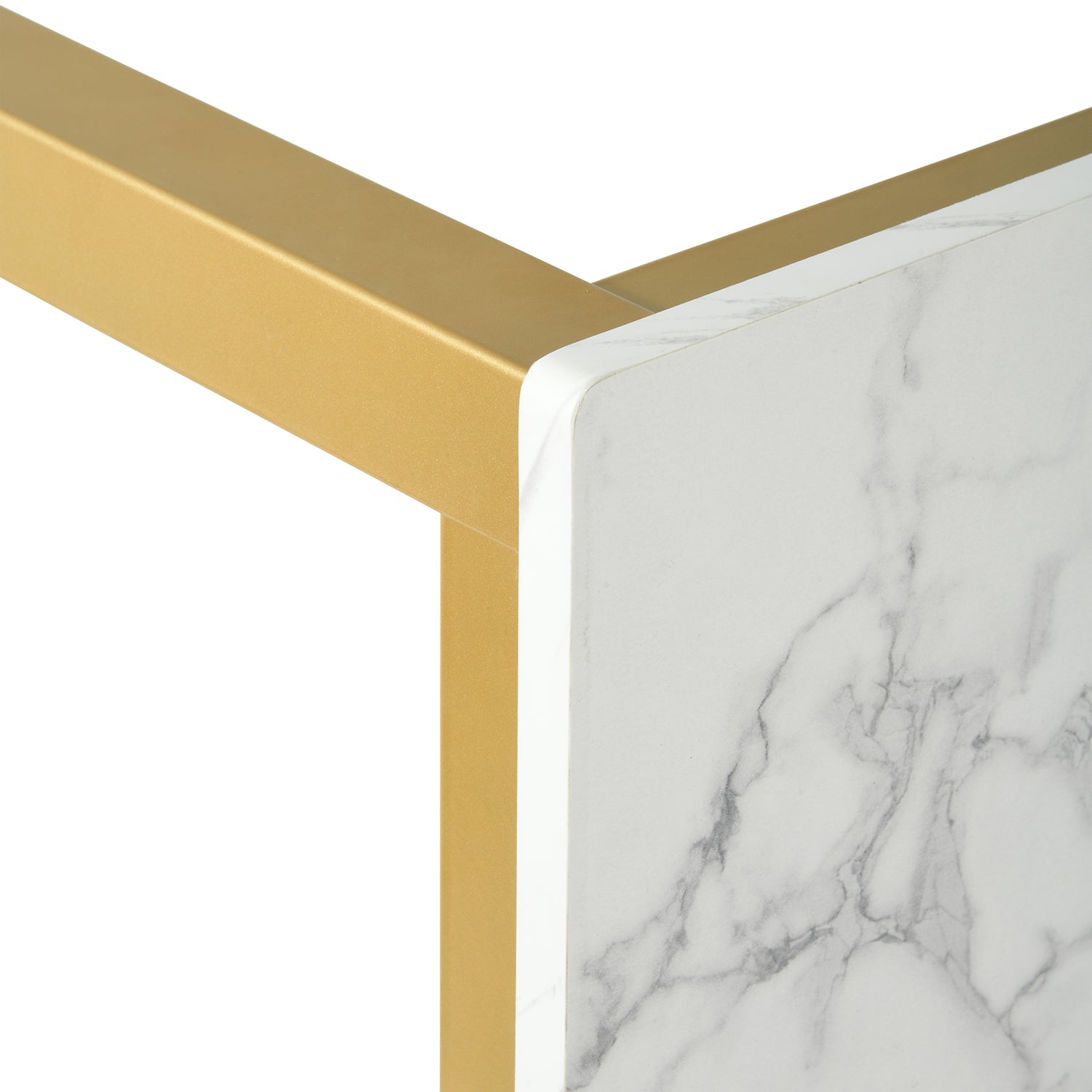 Homy Casa BRANDT Marble Gold Leg Dining Table "47.2" Modern Dining Table for Home and Workspace