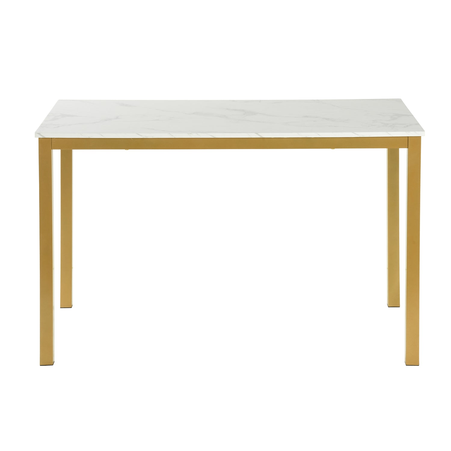 Homy Casa BRANDT Marble Gold Leg Dining Table "47.2" Modern Dining Table for Home and Workspace
