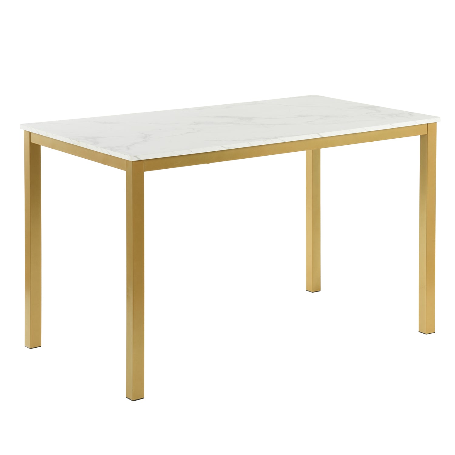 Homy Casa BRANDT Marble Gold Leg Dining Table "47.2" Modern Dining Table for Home and Workspace