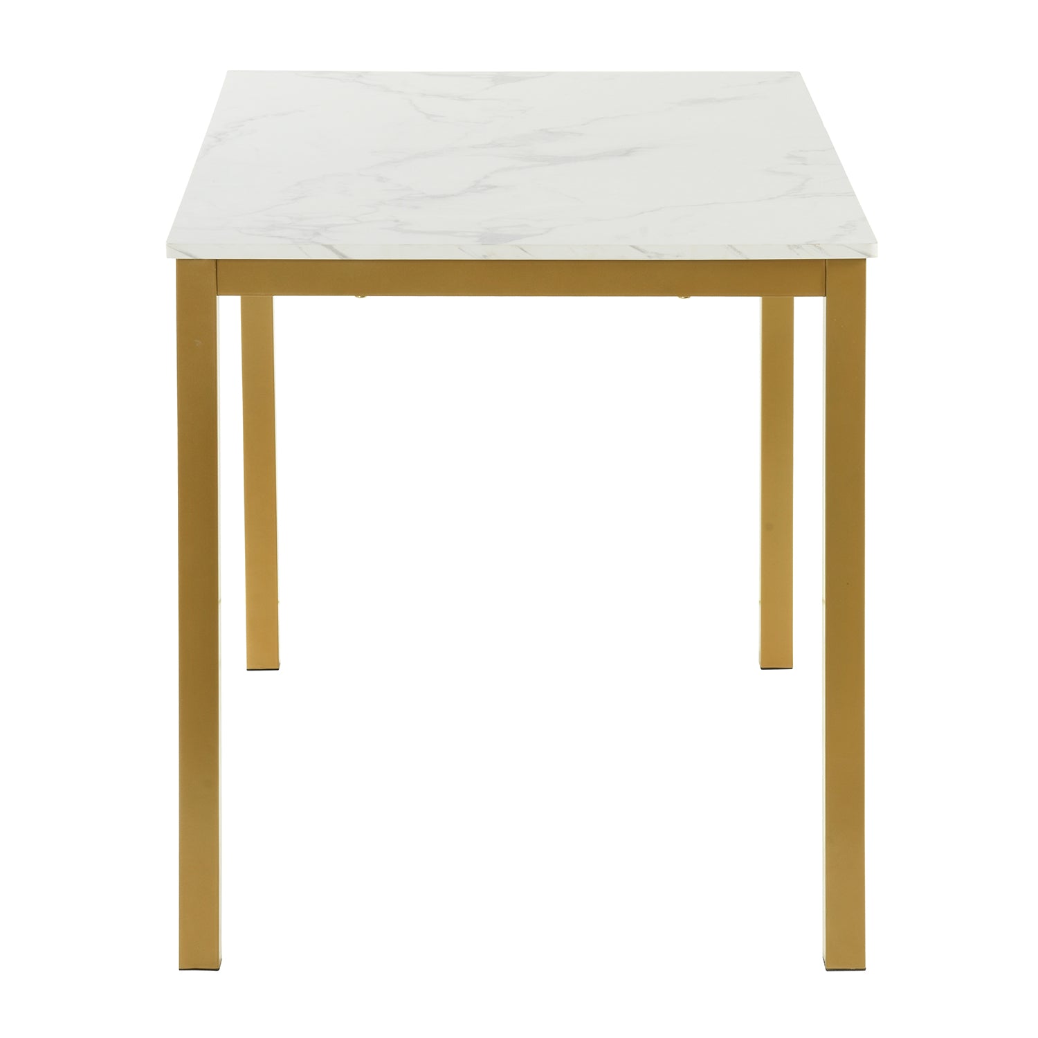 Homy Casa BRANDT Marble Gold Leg Dining Table "47.2" Modern Dining Table for Home and Workspace