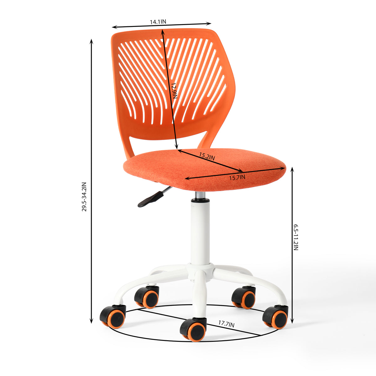 Homy Casa Carnation Citrus 15.7" Office Chair for Home Workspace
