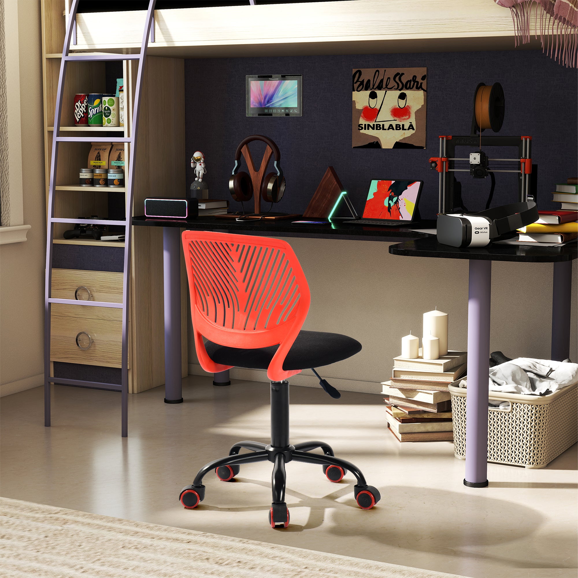 Carnation Corduroy Office Chair - Cozy & Chic Seating