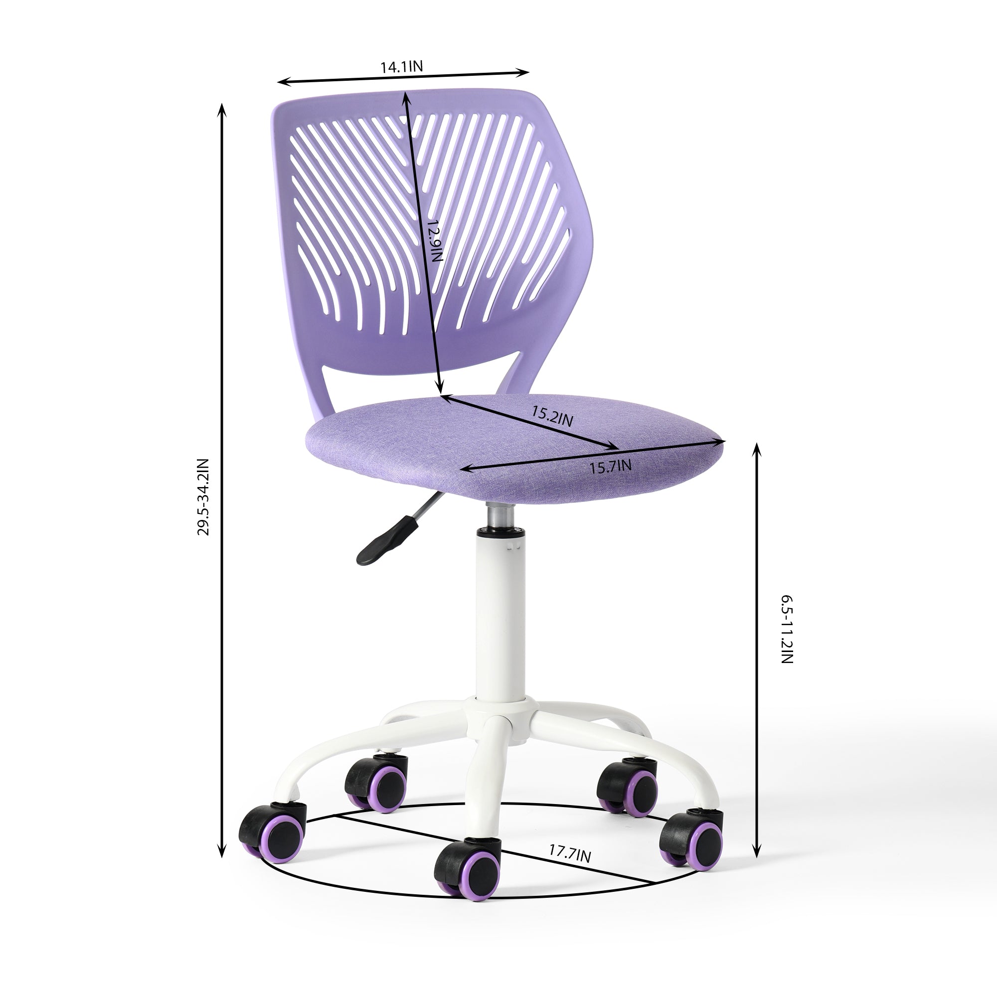 Homy Casa CARNATION IRIS PURPLE Office Chair "17.32" W x 15.75" D x 29.13" H Comfortable Seating for Home or Workspace
