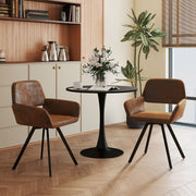 California Swivel Fabric Dining Chairs Set of 2