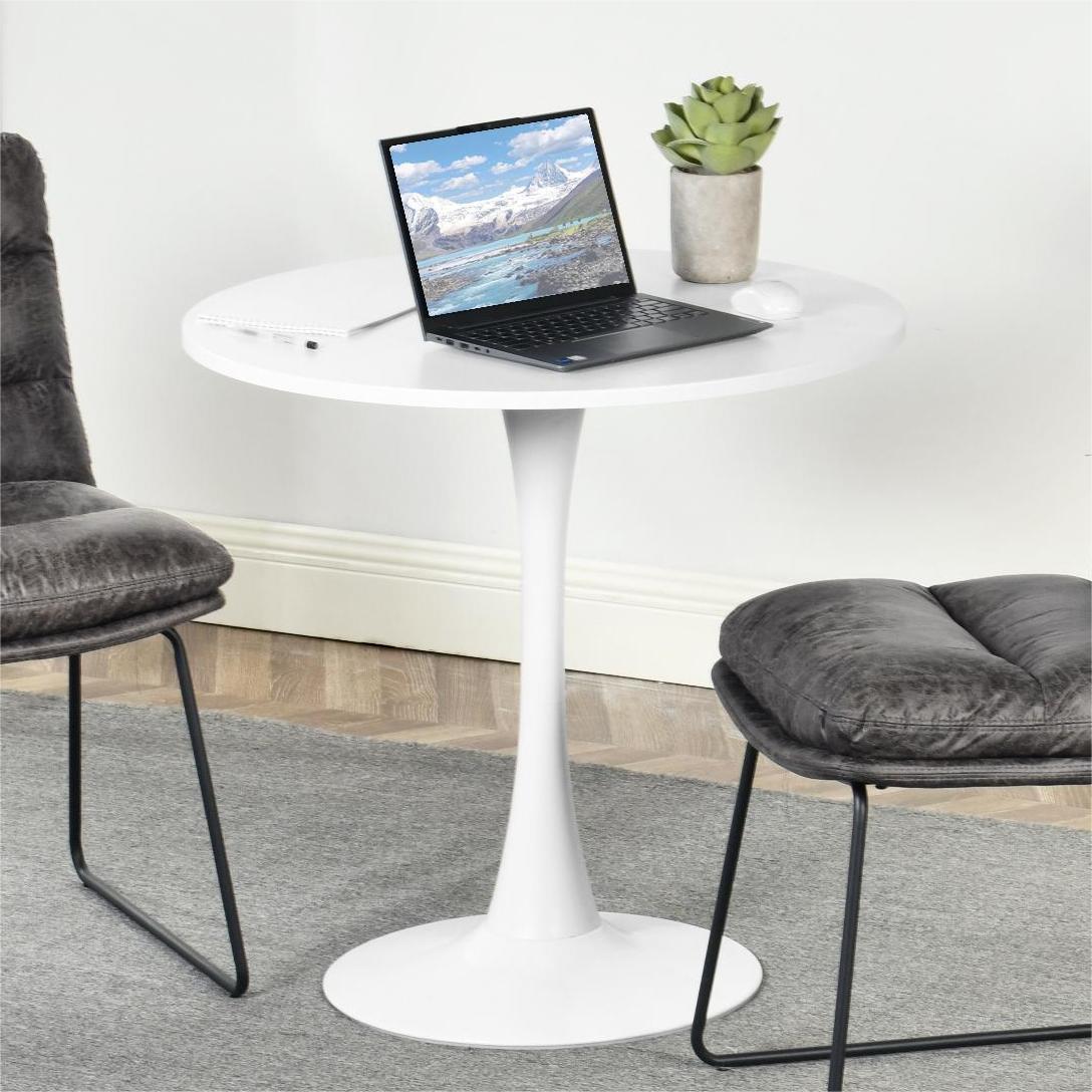 Homy Casa Clift 31.5" Modern Round Dining Table, White,Open Box