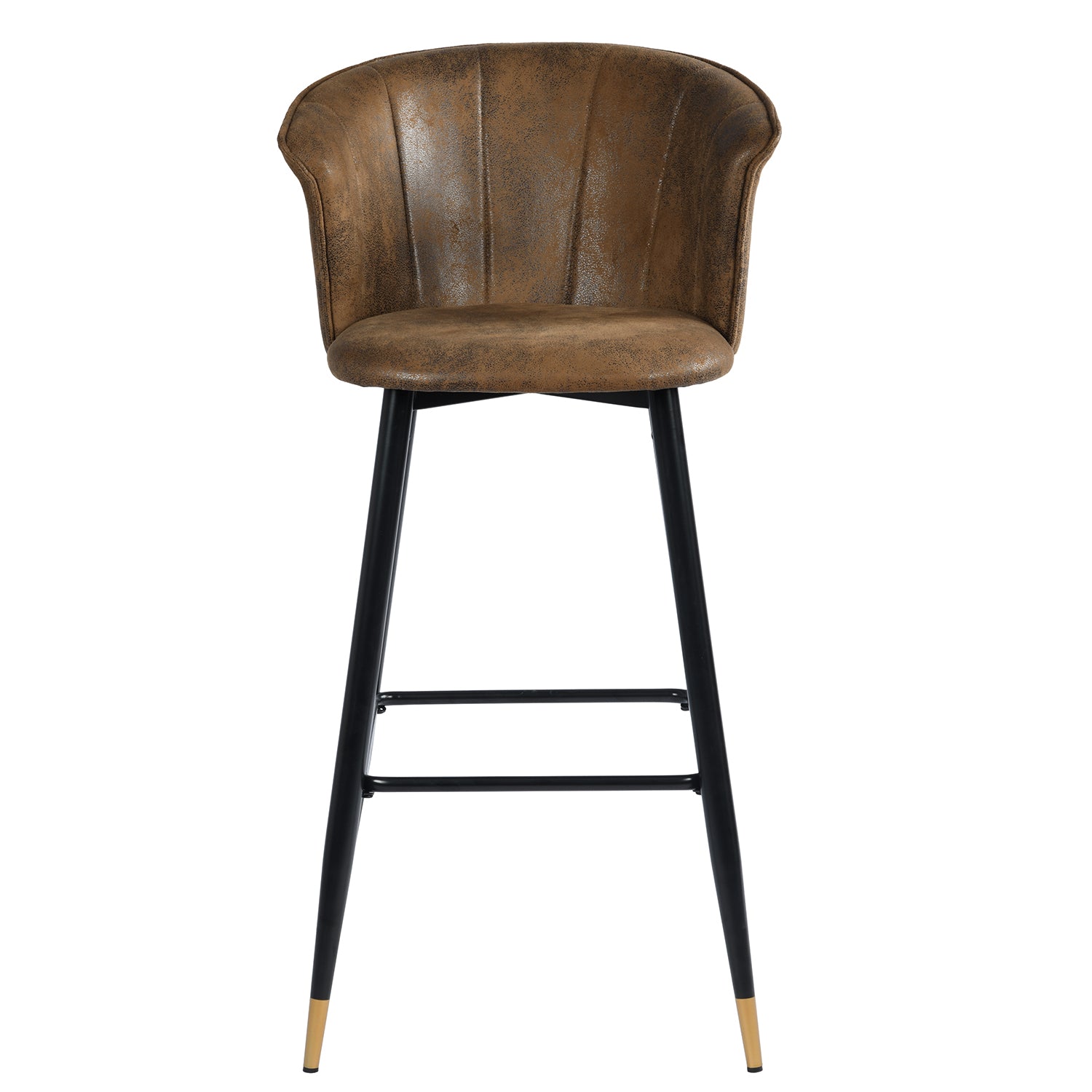 Homy Casa Doncic 30" Seat Height Modern Suede Bar Stool, Brown,Open Box