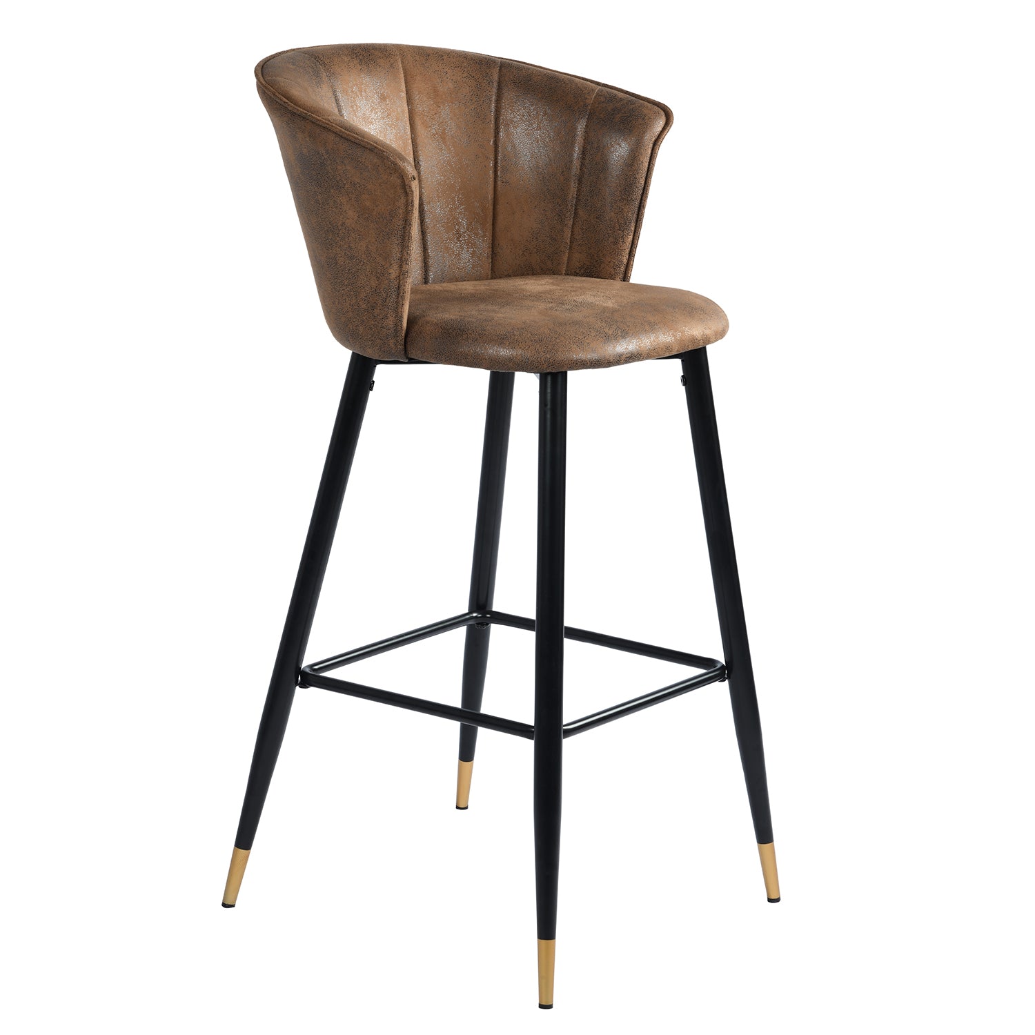 Homy Casa Doncic 30" Seat Height Modern Suede Bar Stool, Brown,Open Box