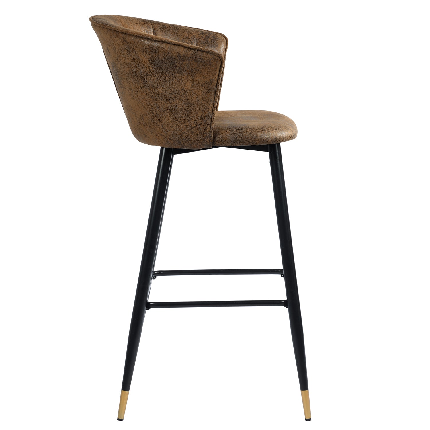 Homy Casa Doncic 30" Seat Height Modern Suede Bar Stool, Brown,Open Box
