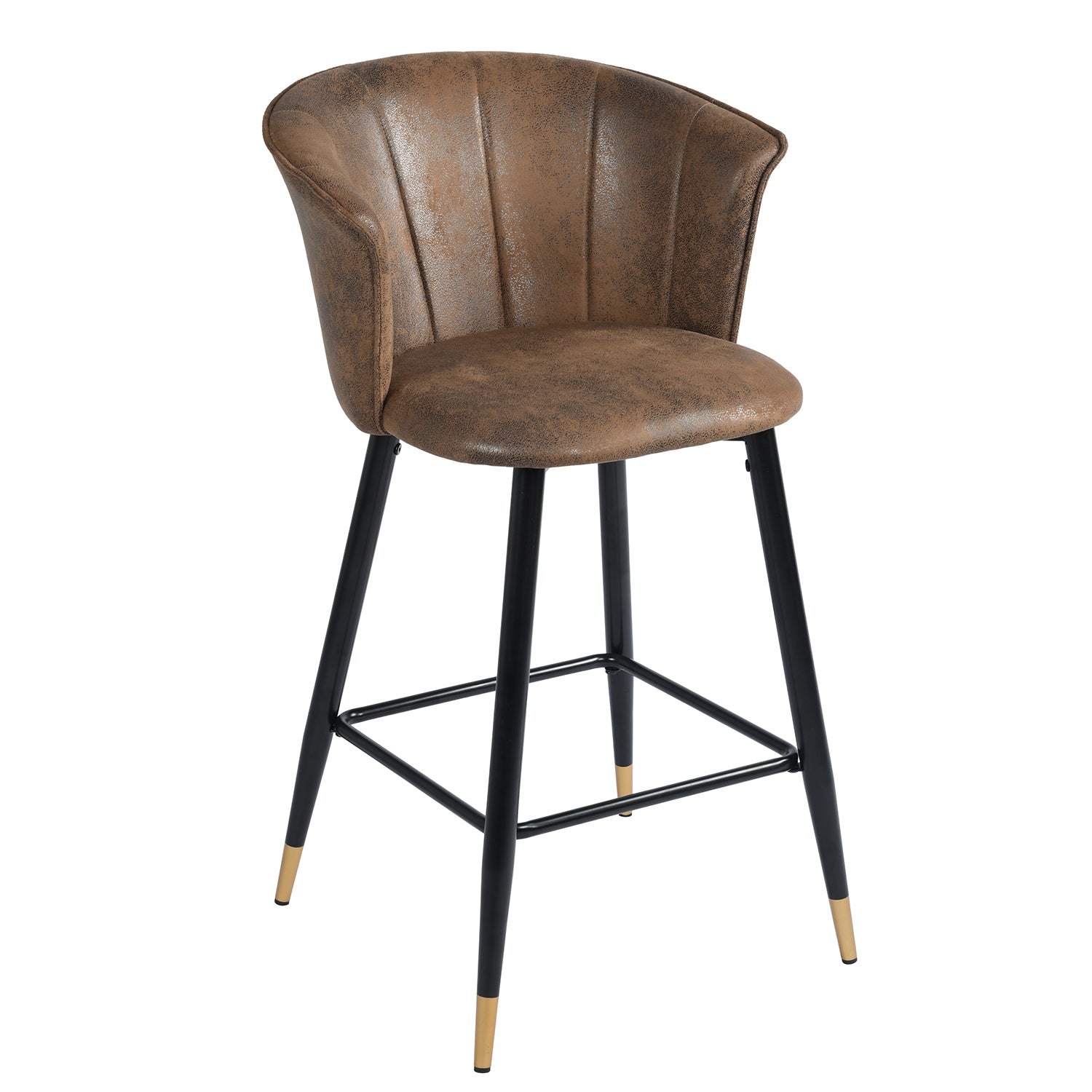 Homy Casa Doncic 26" Seat Height Modern Swivel Counter Stool, Brown,Open Box