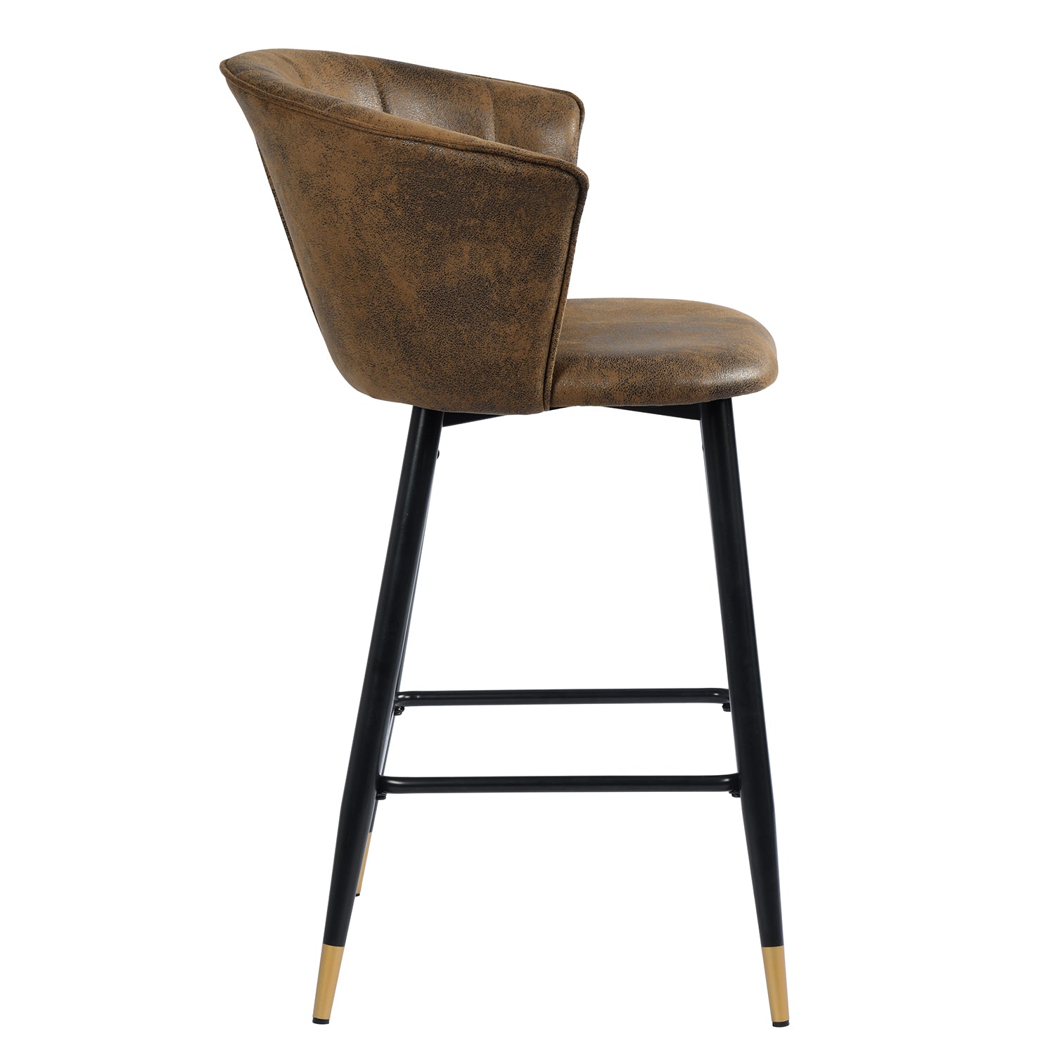 Homy Casa Doncic 26" Seat Height Modern Swivel Counter Stool, Brown,Open Box