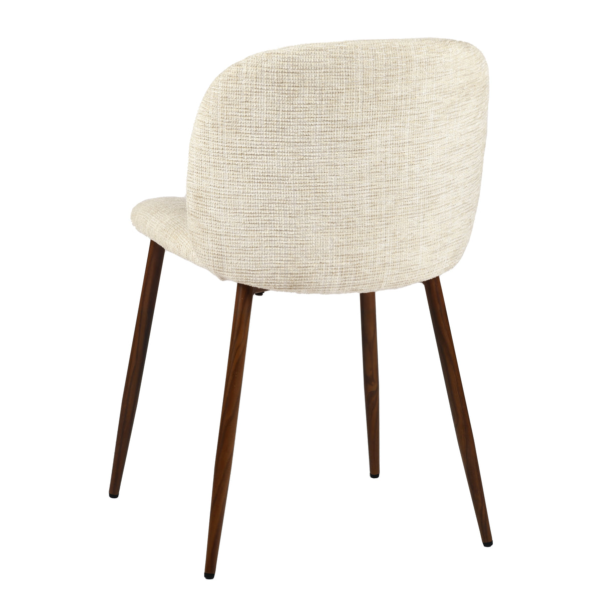 Elba Mid-Century Curved Back Upholstered Dining Chairs with Metal Legs Set of 4