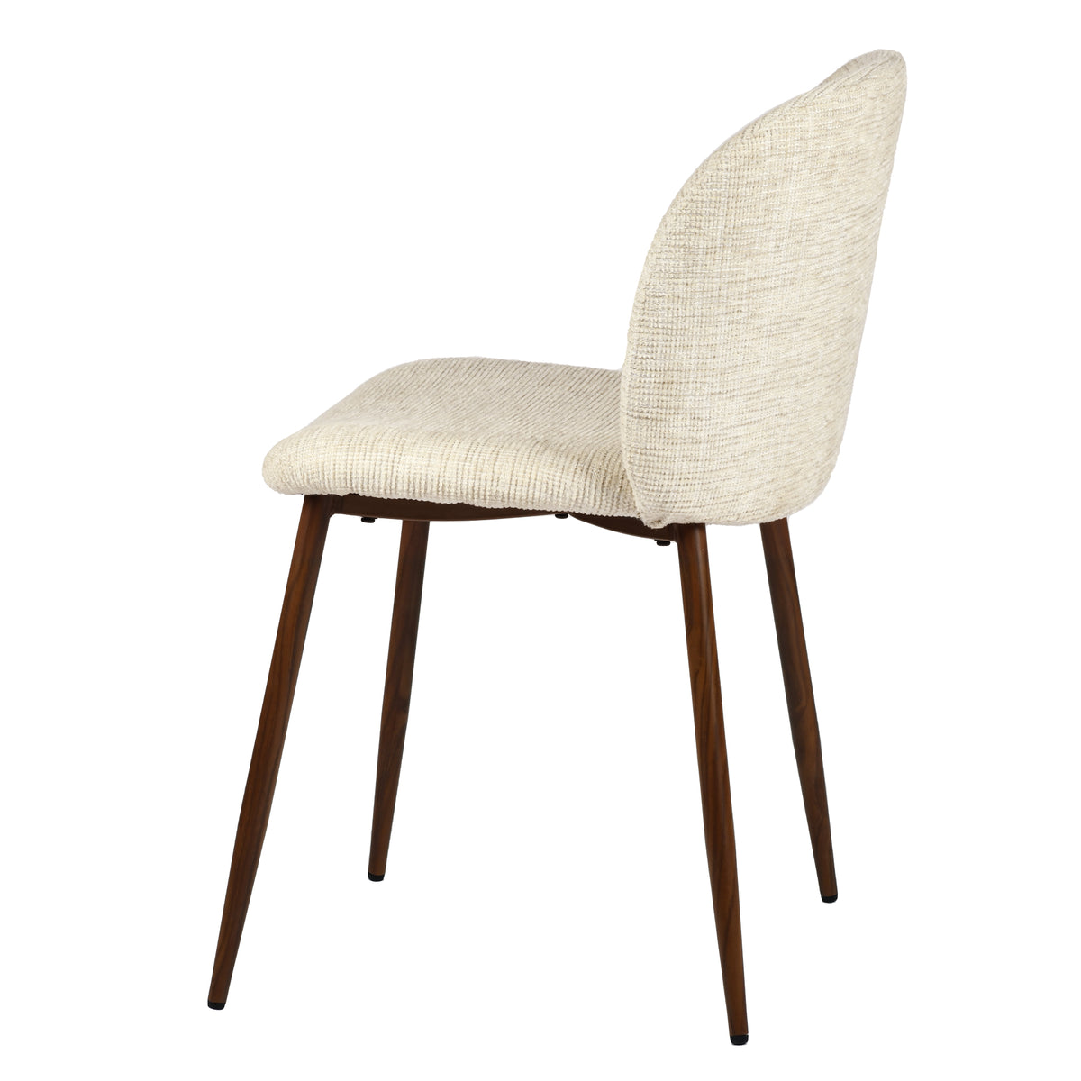 Elba Mid-Century Curved Back Upholstered Dining Chairs with Metal Legs Set of 4