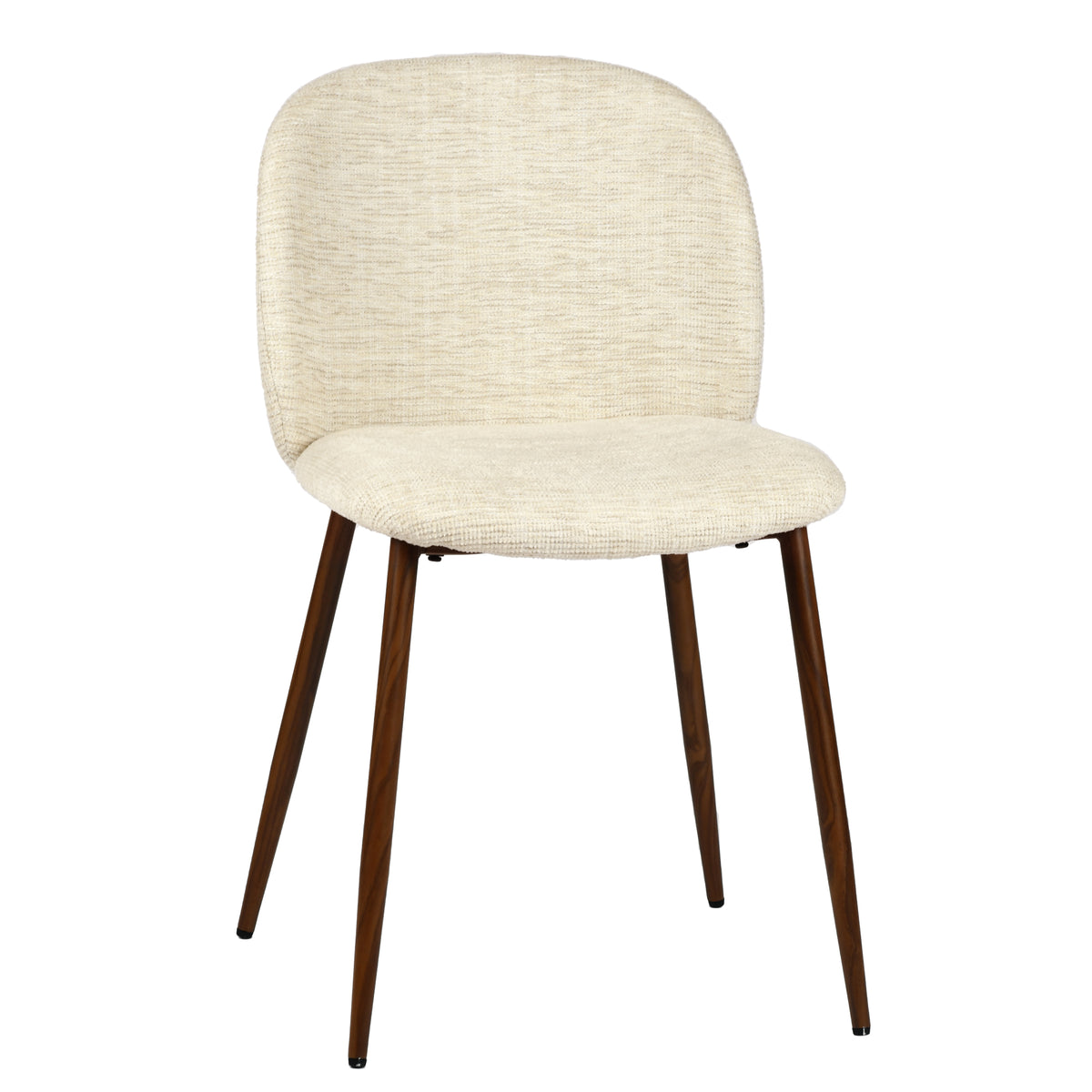 Elba Mid-Century Curved Back Upholstered Dining Chairs with Metal Legs Set of 4