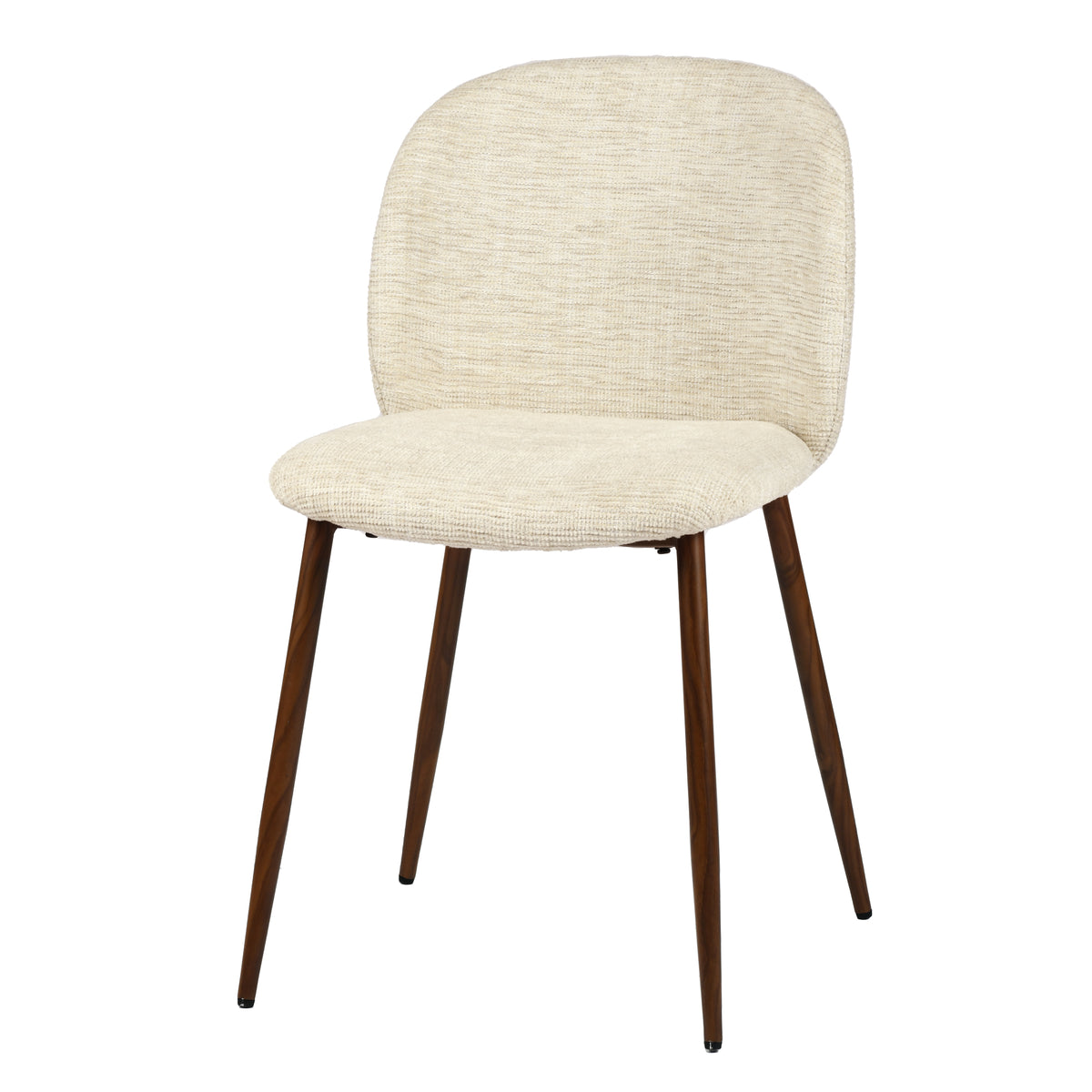 Elba Mid-Century Curved Back Upholstered Dining Chairs with Metal Legs Set of 4