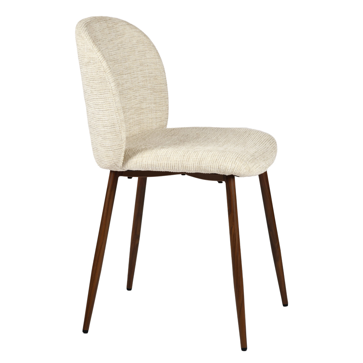 Elba Mid-Century Curved Back Upholstered Dining Chairs with Metal Legs Set of 4