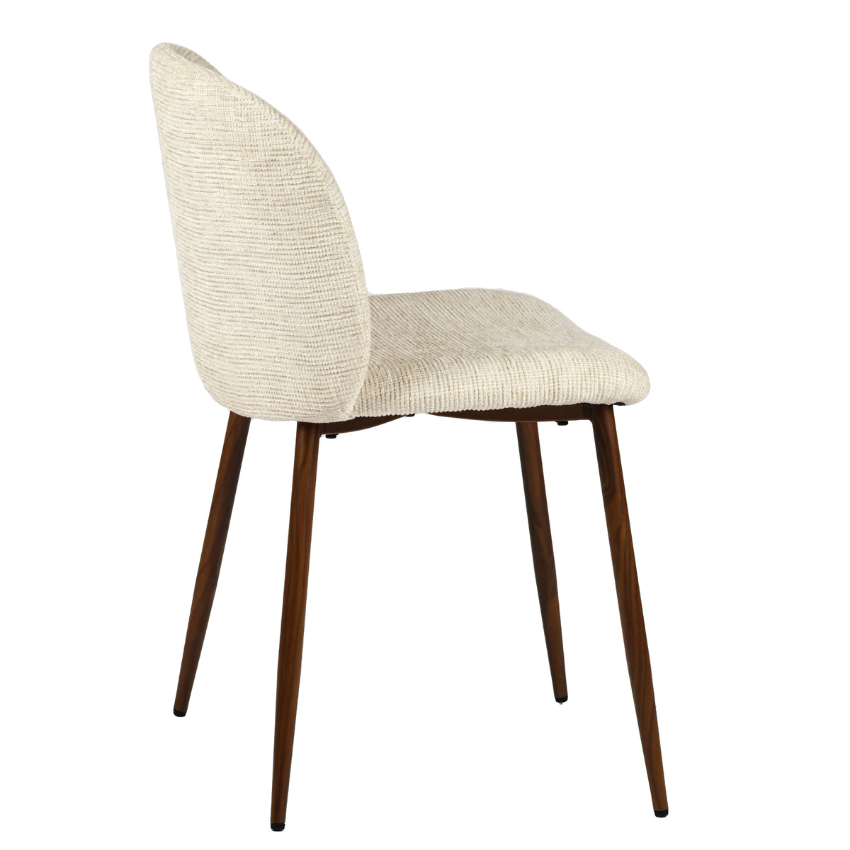 Elba Mid-Century Curved Back Upholstered Dining Chairs with Metal Legs Set of 4