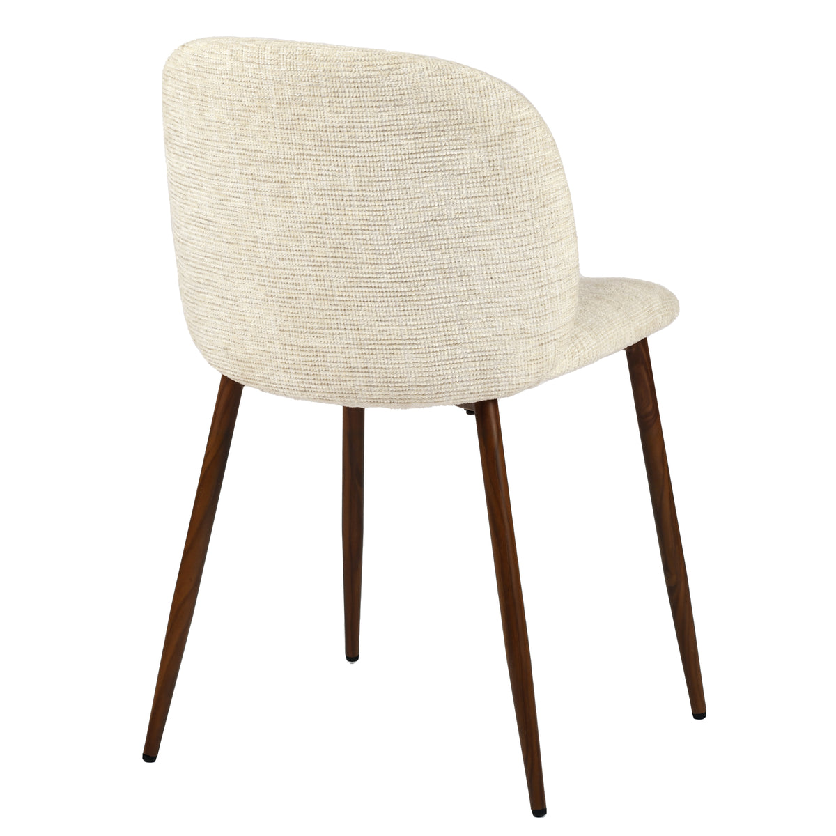 Elba Mid-Century Curved Back Upholstered Dining Chairs with Metal Legs Set of 4