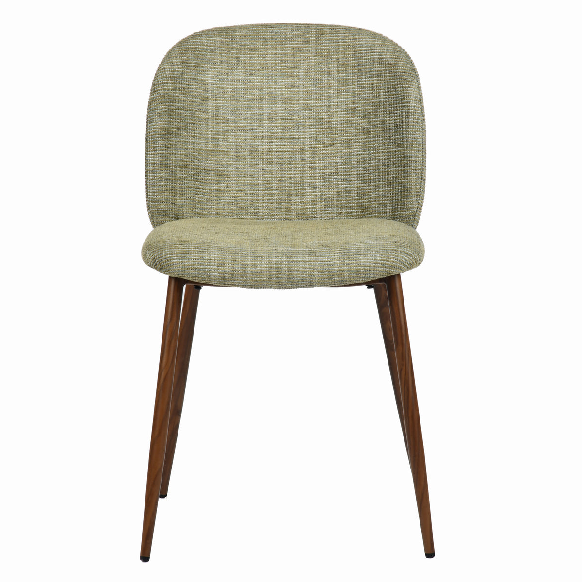 Elba Mid-Century Curved Back Upholstered Dining Chairs with Metal Legs Set of 4