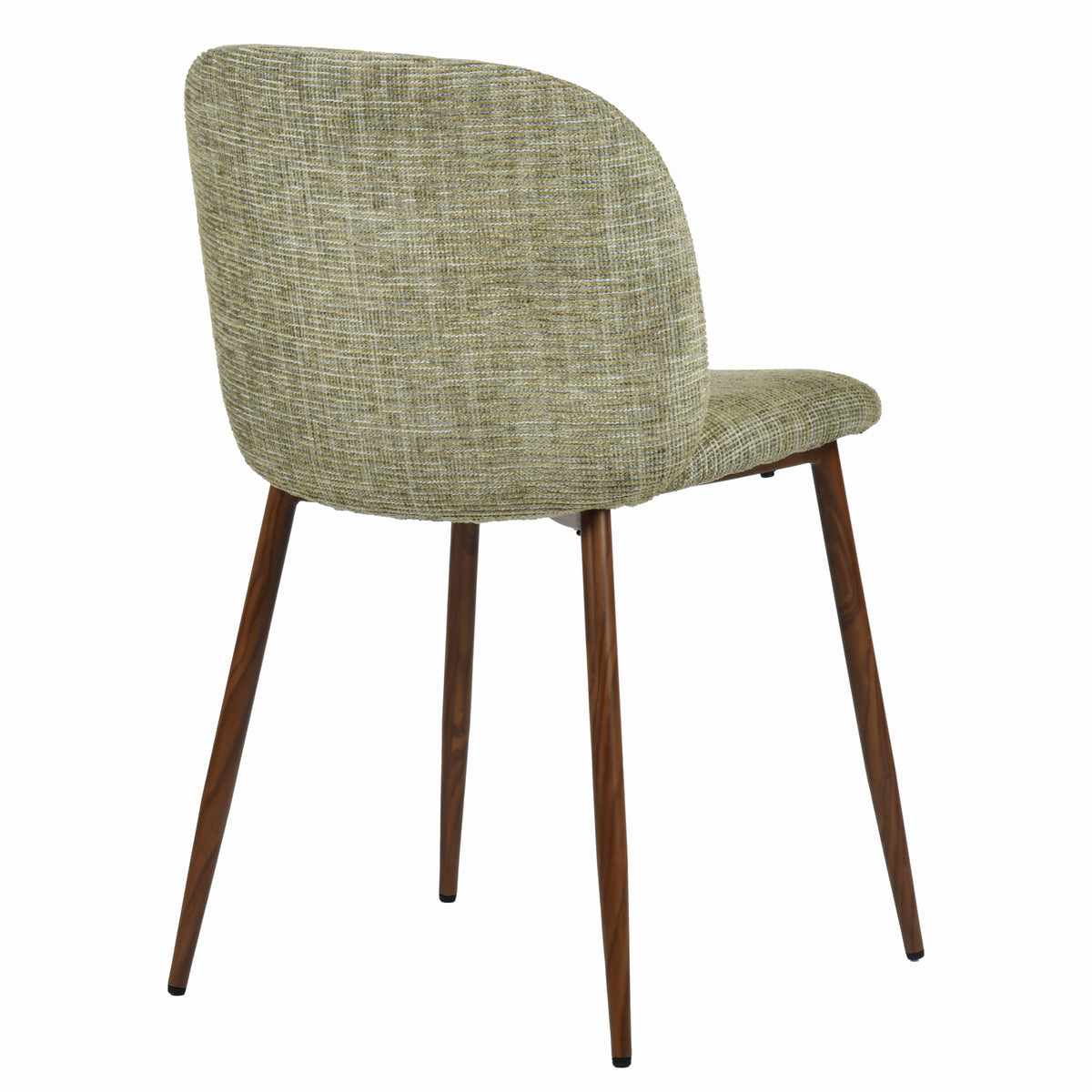 Elba Mid-Century Curved Back Upholstered Dining Chairs with Metal Legs Set of 4