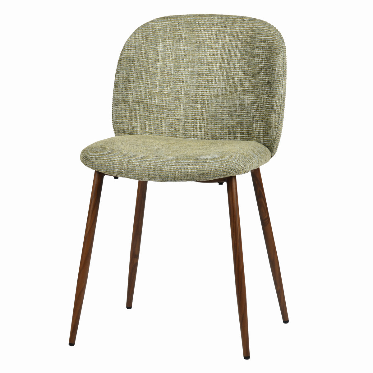 Elba Mid-Century Curved Back Upholstered Dining Chairs with Metal Legs Set of 4