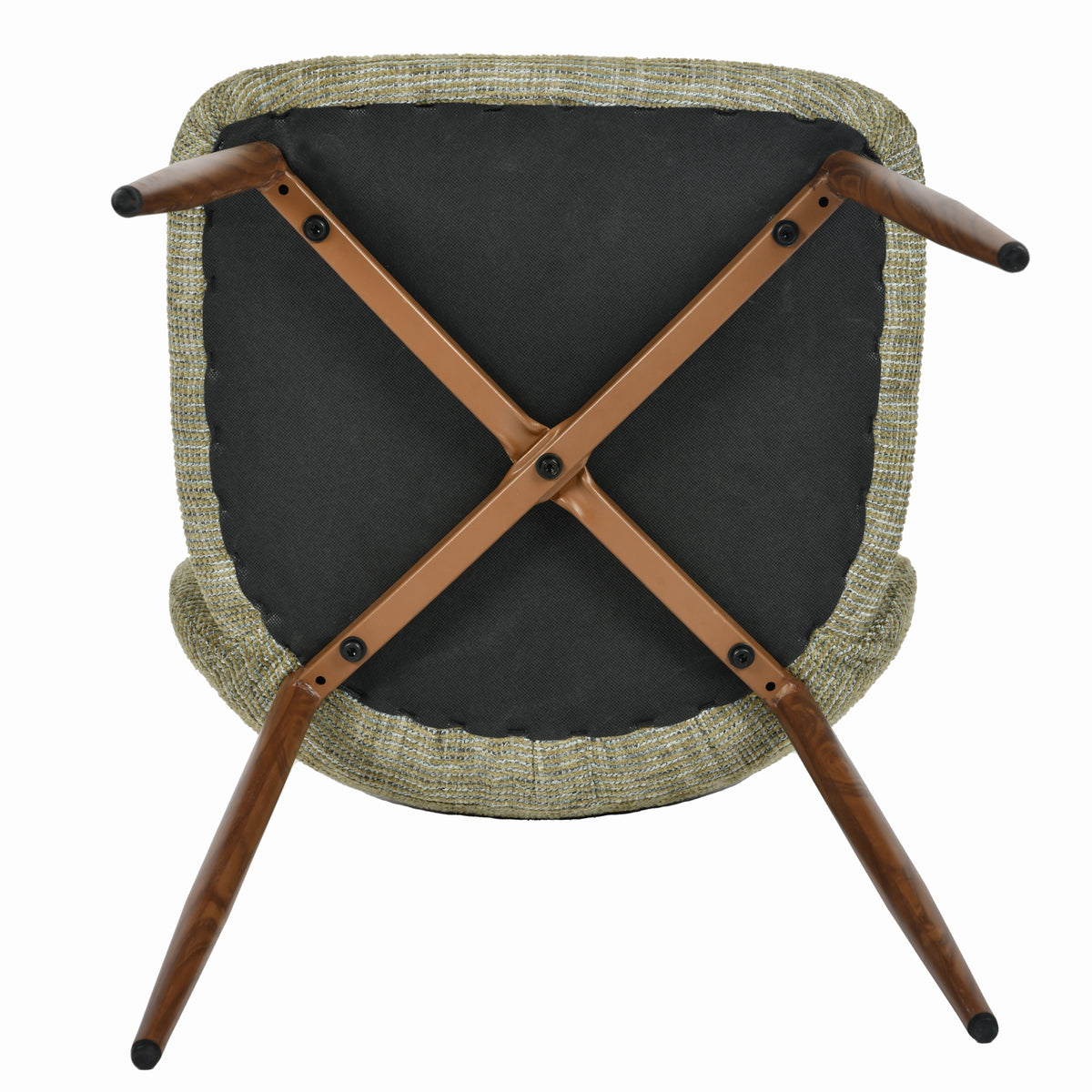 Elba Mid-Century Curved Back Upholstered Dining Chairs with Metal Legs Set of 4