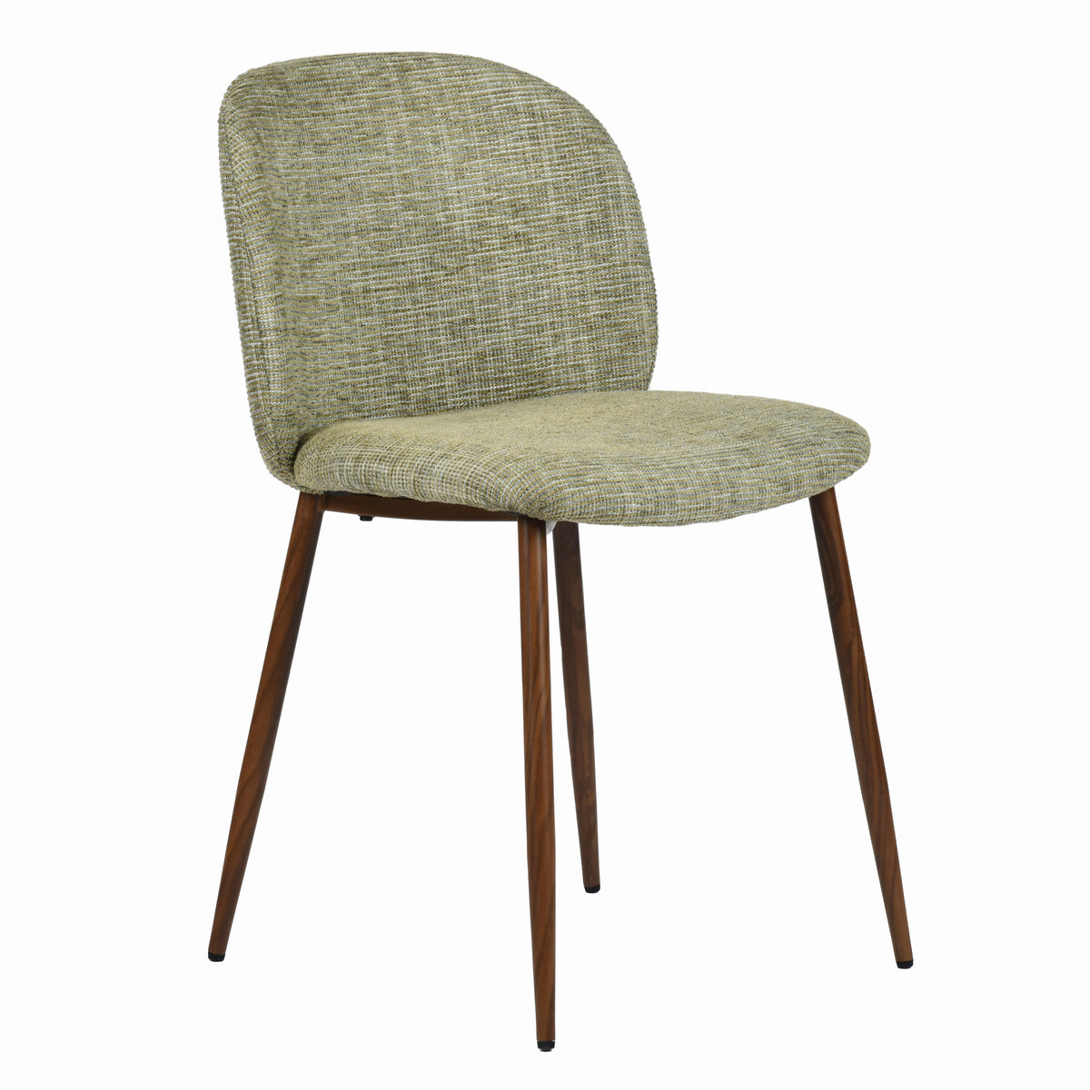 Elba Mid-Century Curved Back Upholstered Dining Chairs with Metal Legs Set of 4