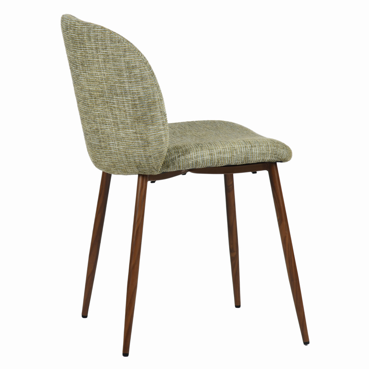Elba Mid-Century Curved Back Upholstered Dining Chairs with Metal Legs Set of 4