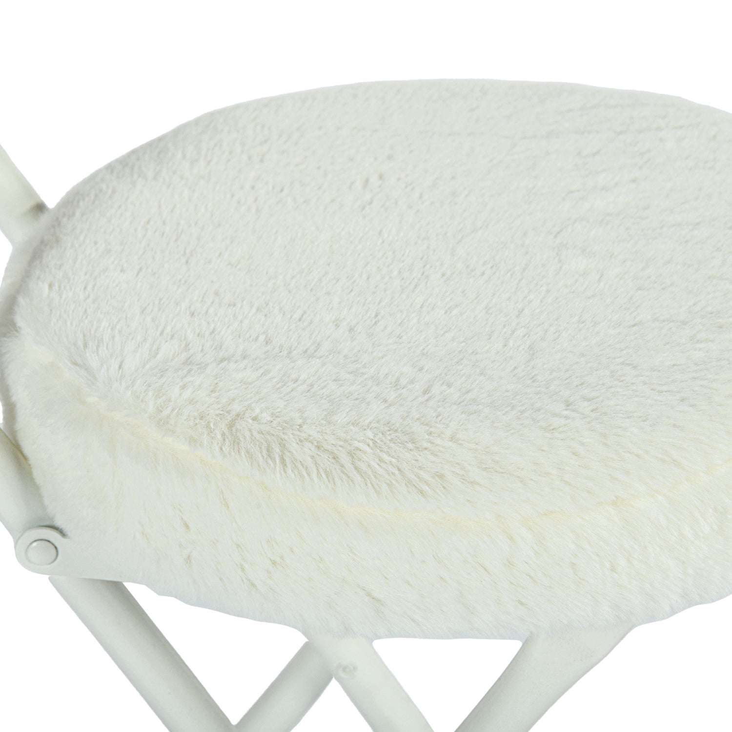 Ernst 4PC Faux Fur Upholstered Folding Chairs Padded Seat Space Saving