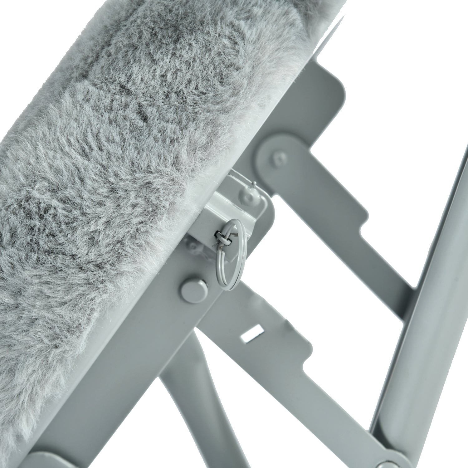 Ernst 4PC Faux Fur Upholstered Folding Chairs Padded Seat Space Saving