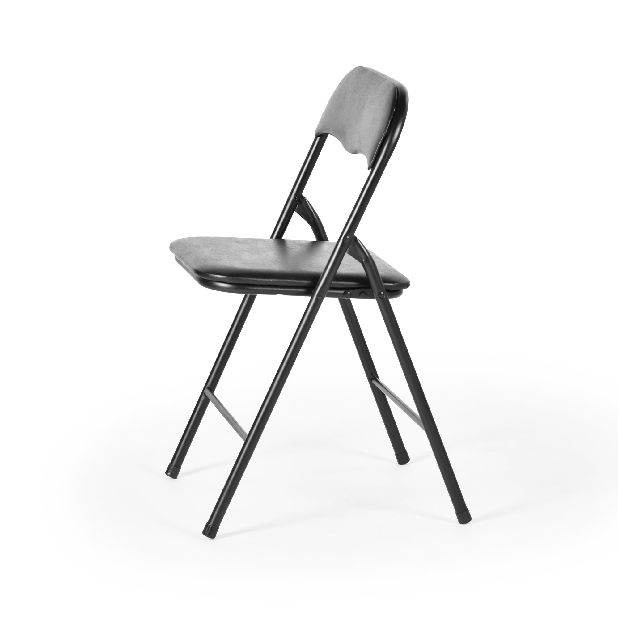 Homy Casa FERN Folding Patio Dining Set with PVC Chairs, Black