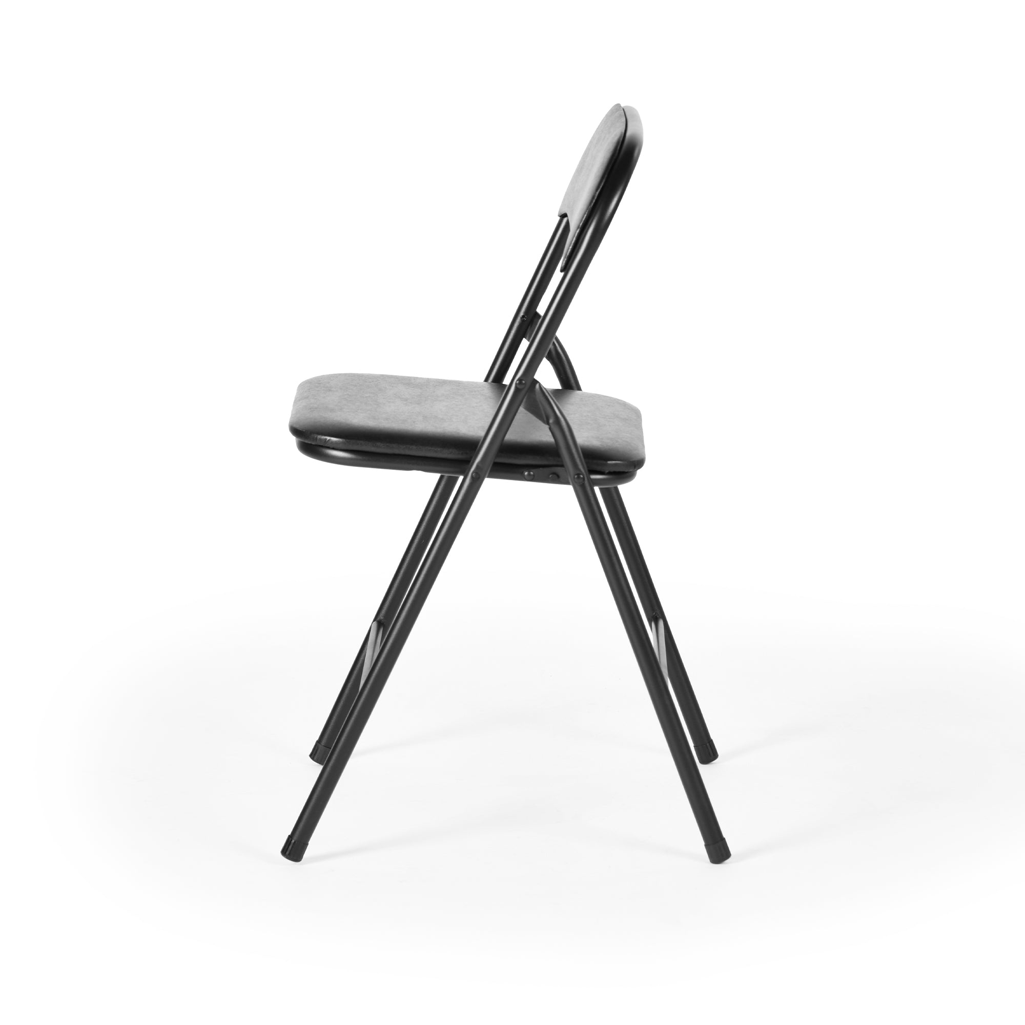 Homy Casa FERN Folding Patio Dining Set with PVC Chairs, Black