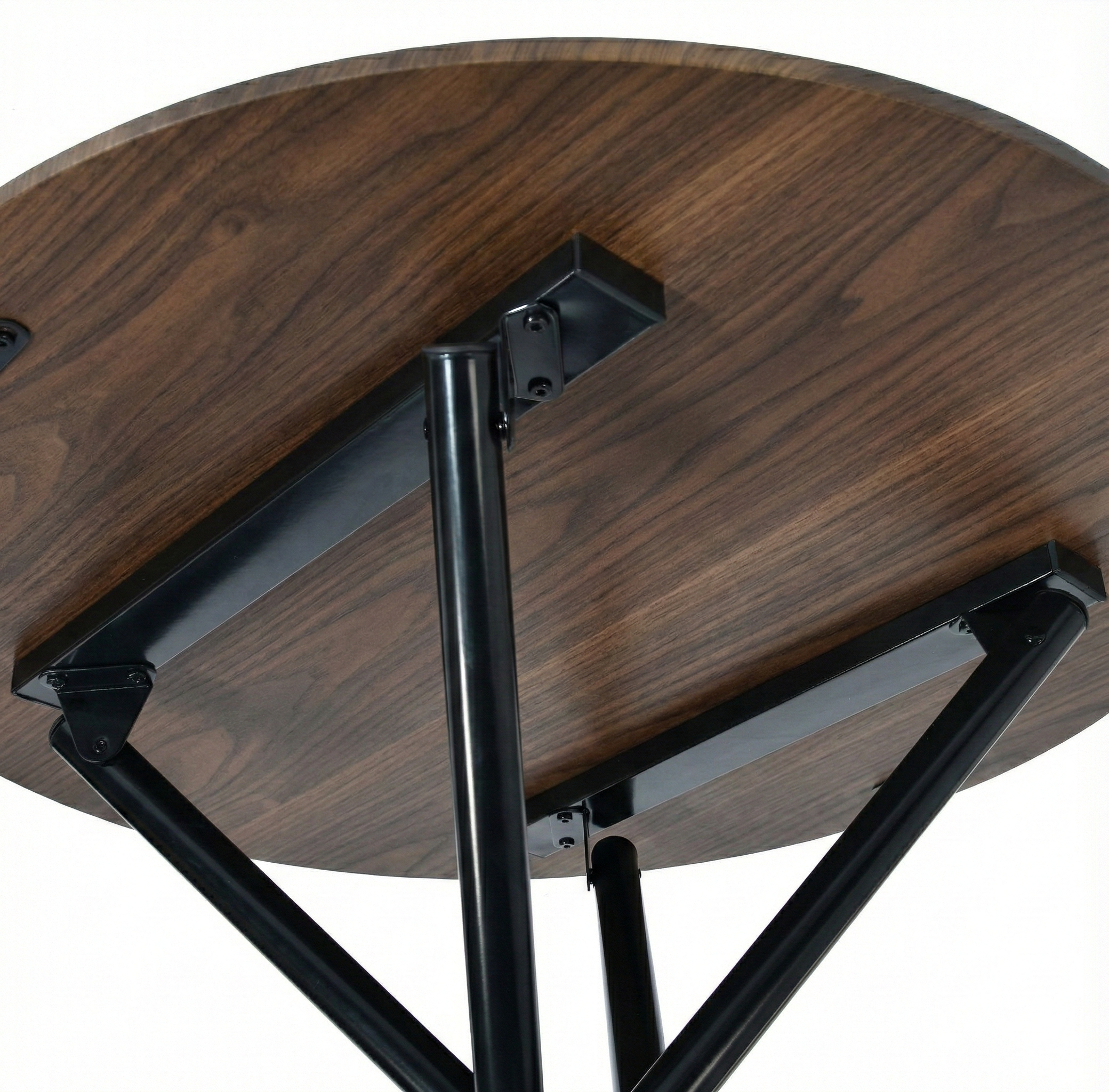 Homy Casa FONTANA DARK WALNUT 31.5" Round Dining Table for Home and Workspace