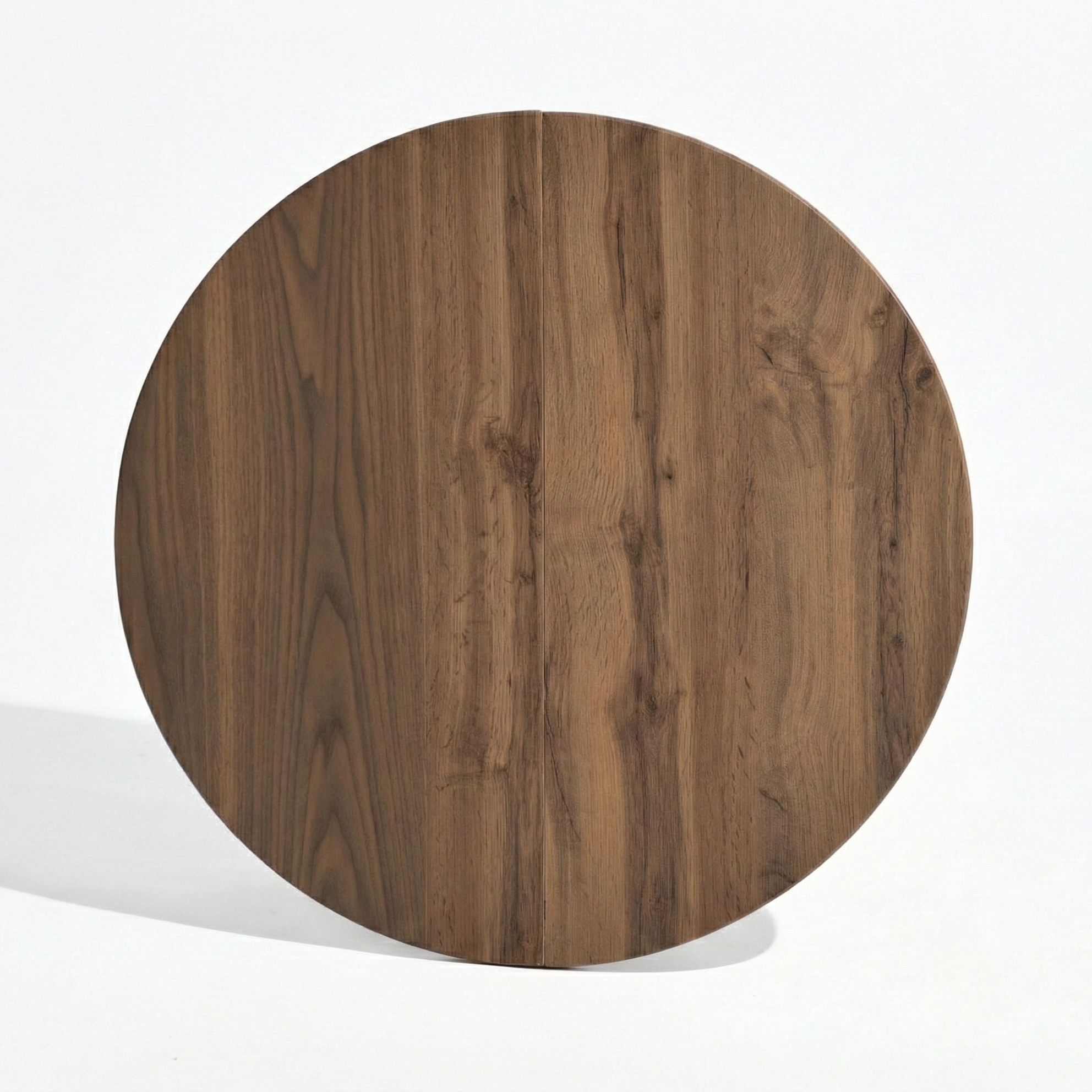 Homy Casa FONTANA+HAVEN 3PC Dining Set 31.5” Round Table with 2 Haven Grey Fabric Chairs Walnut Finish
