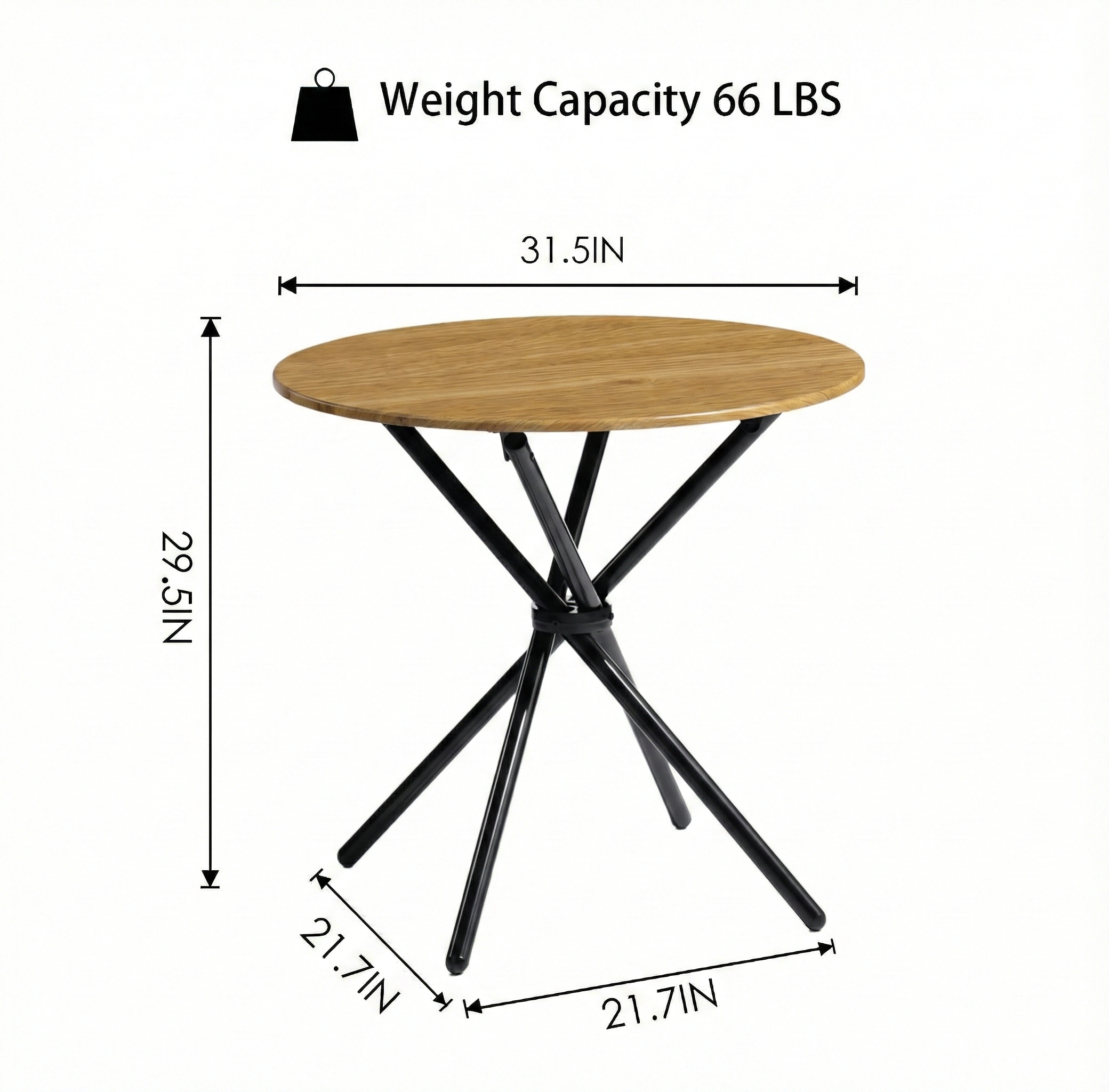 Homy Casa FONTANA+HAVEN 3PC Dining Set 31.5” Round Table with 2 Haven Beige Fabric Chairs Walnut Finish Legs