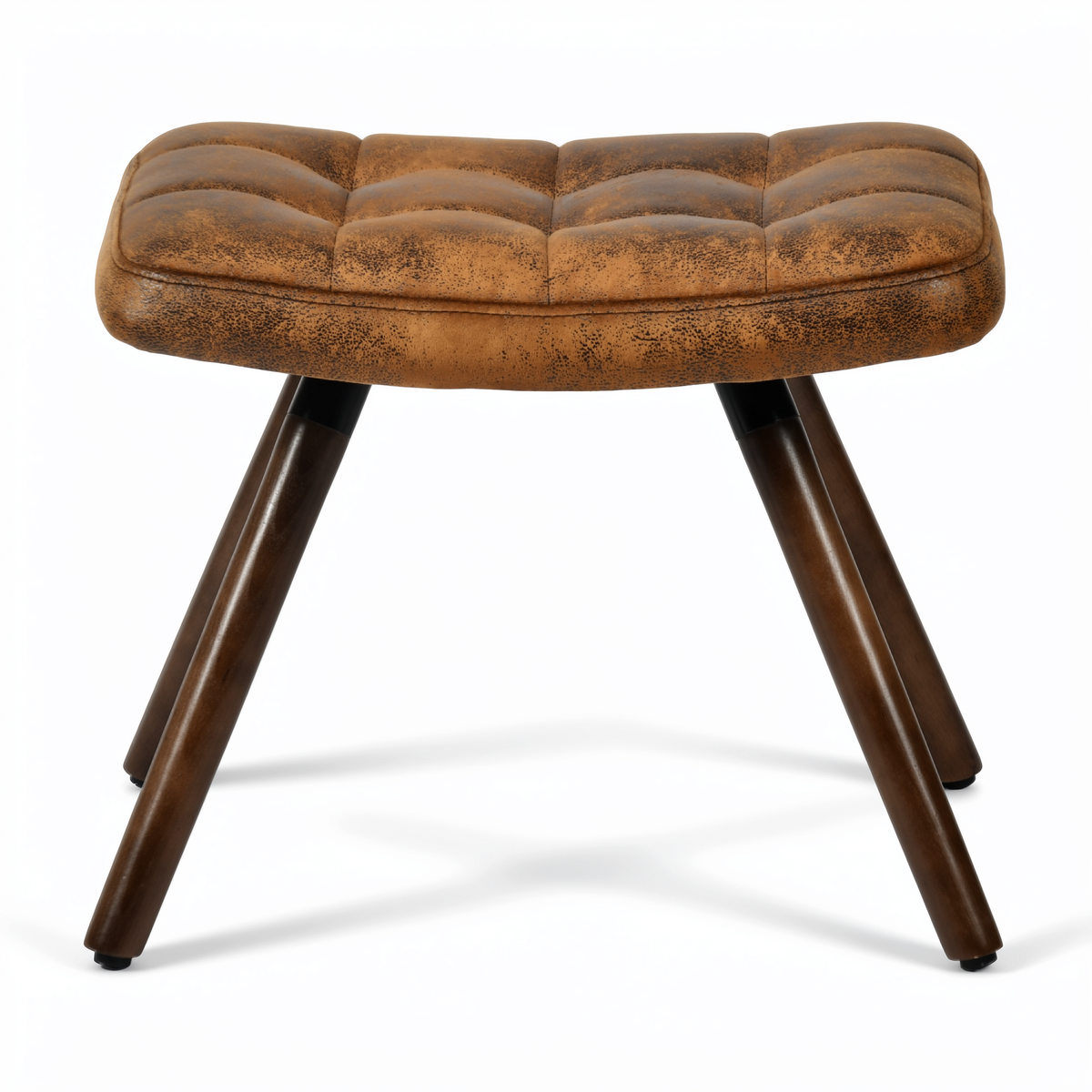Harison Upholstered Wingback Accent Chair with Ottoman and Solid Beech Wood Legs