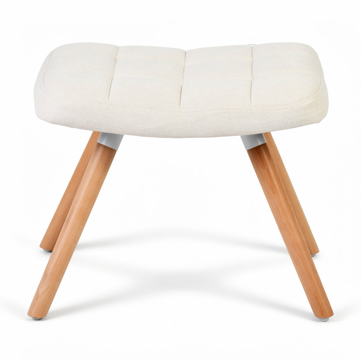 Homy Casa Harison Beige Fabric Accent Chair with Ottoman for Relaxed Seating