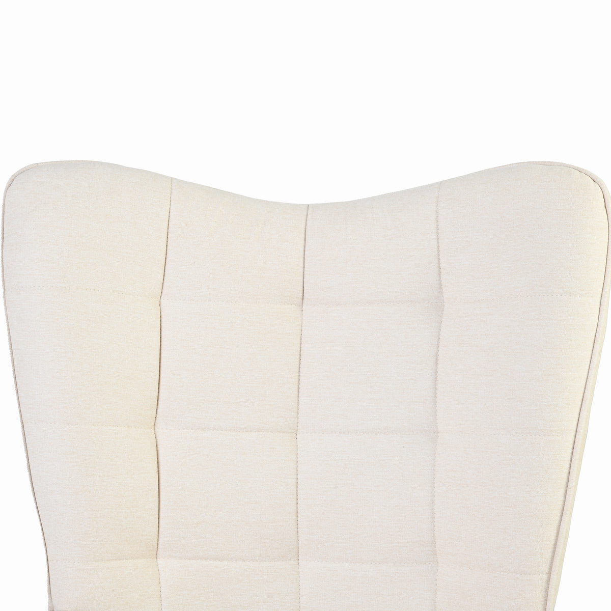 Homy Casa Harison Beige Fabric Accent Chair with Ottoman for Relaxed Seating