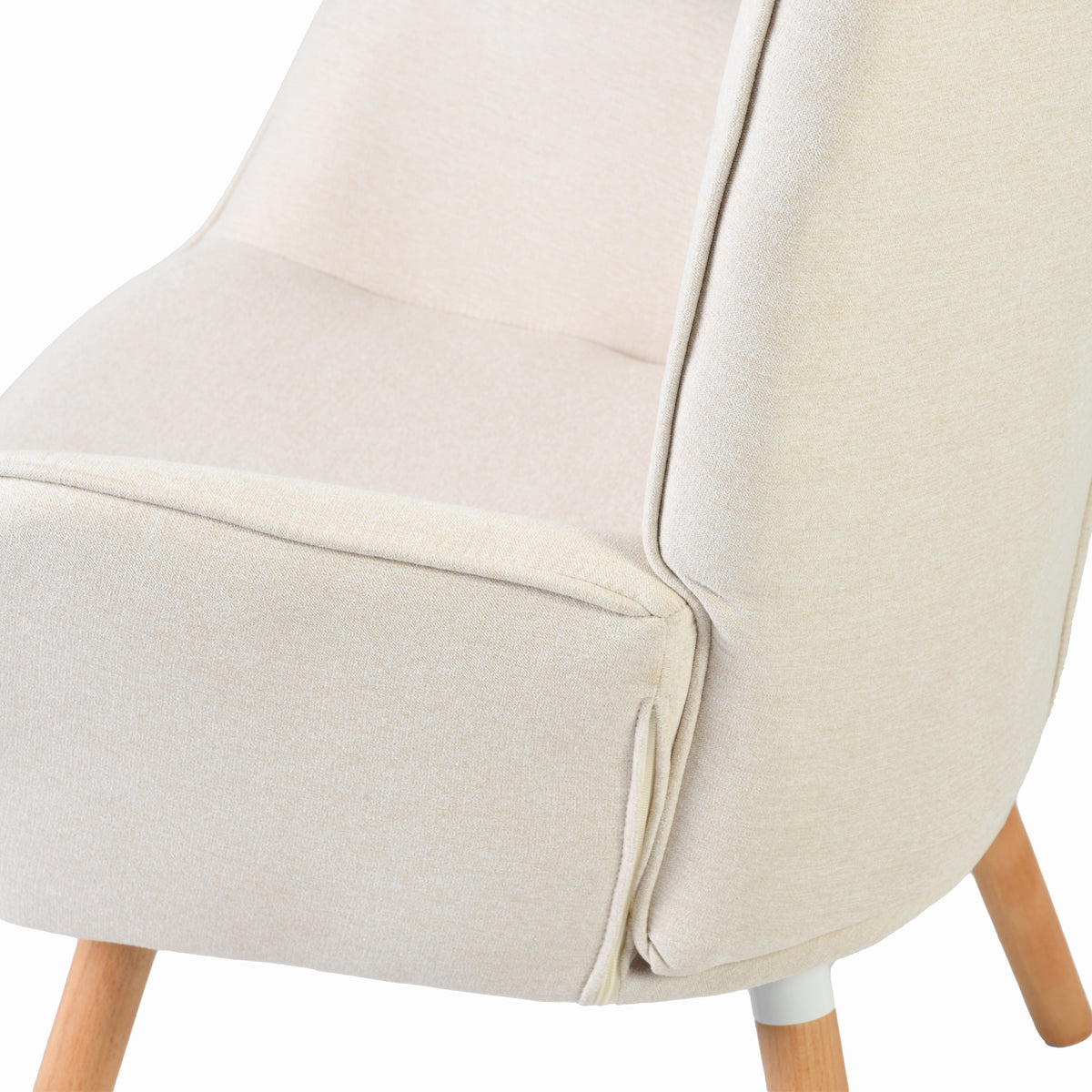 Harison Upholstered Wingback Accent Chair with Ottoman and Solid Beech Wood Legs