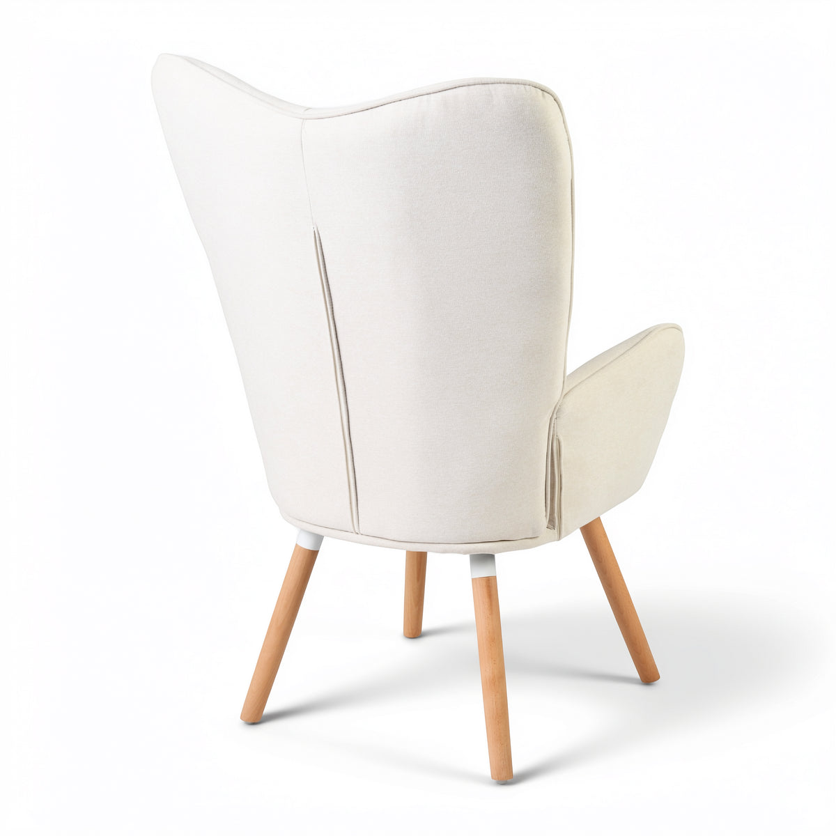 Homy Casa Harison Beige Fabric Accent Chair with Ottoman for Relaxed Seating