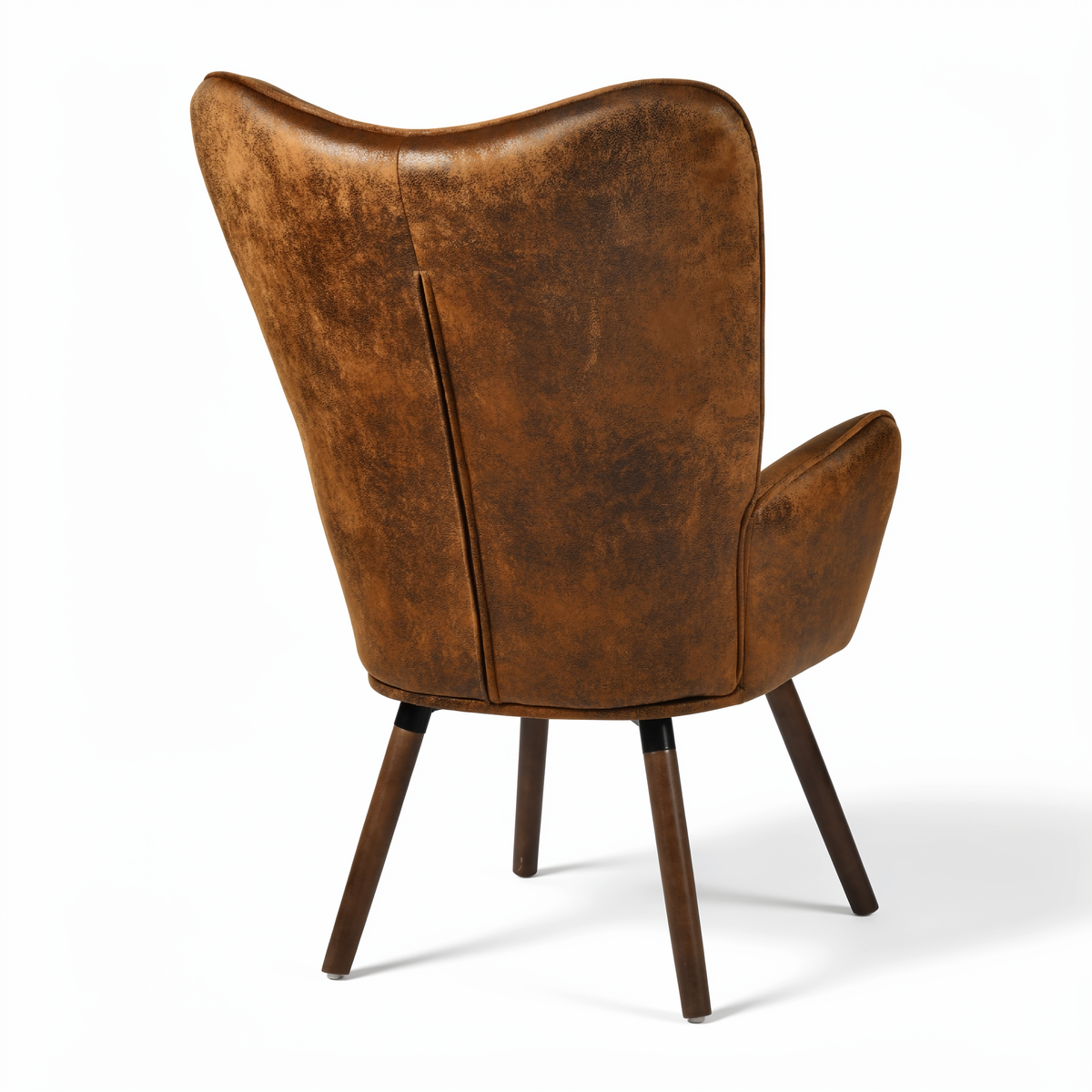 Homy Casa Harison Brown Suede Accent Chair with Ottoman for Living Room Seating