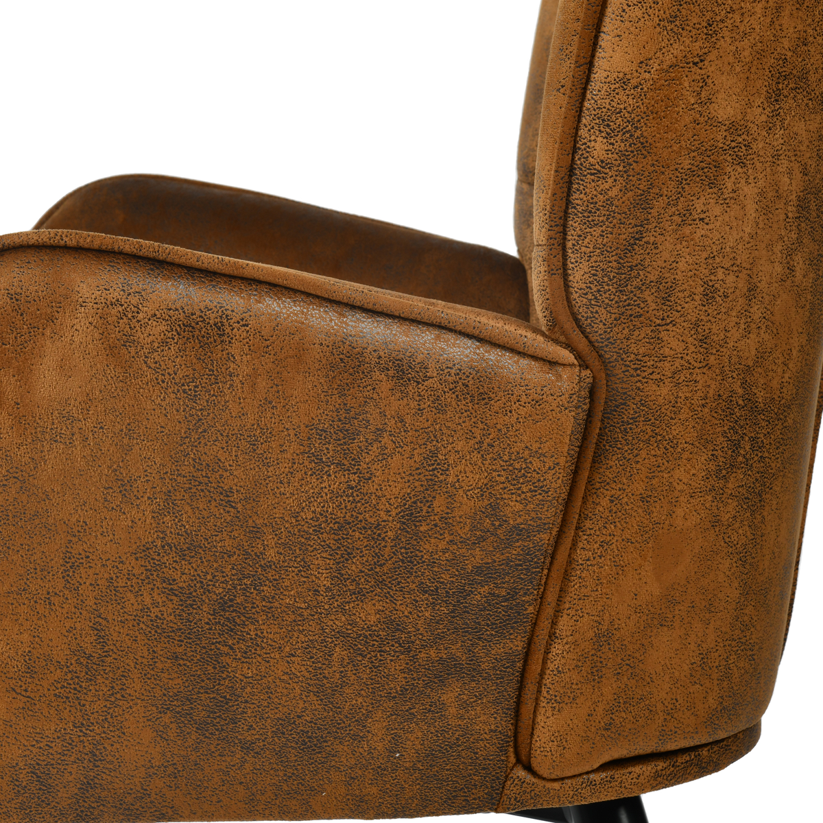 Homy Casa Harison Brown Suede Accent Chair with Ottoman for Living Room Seating