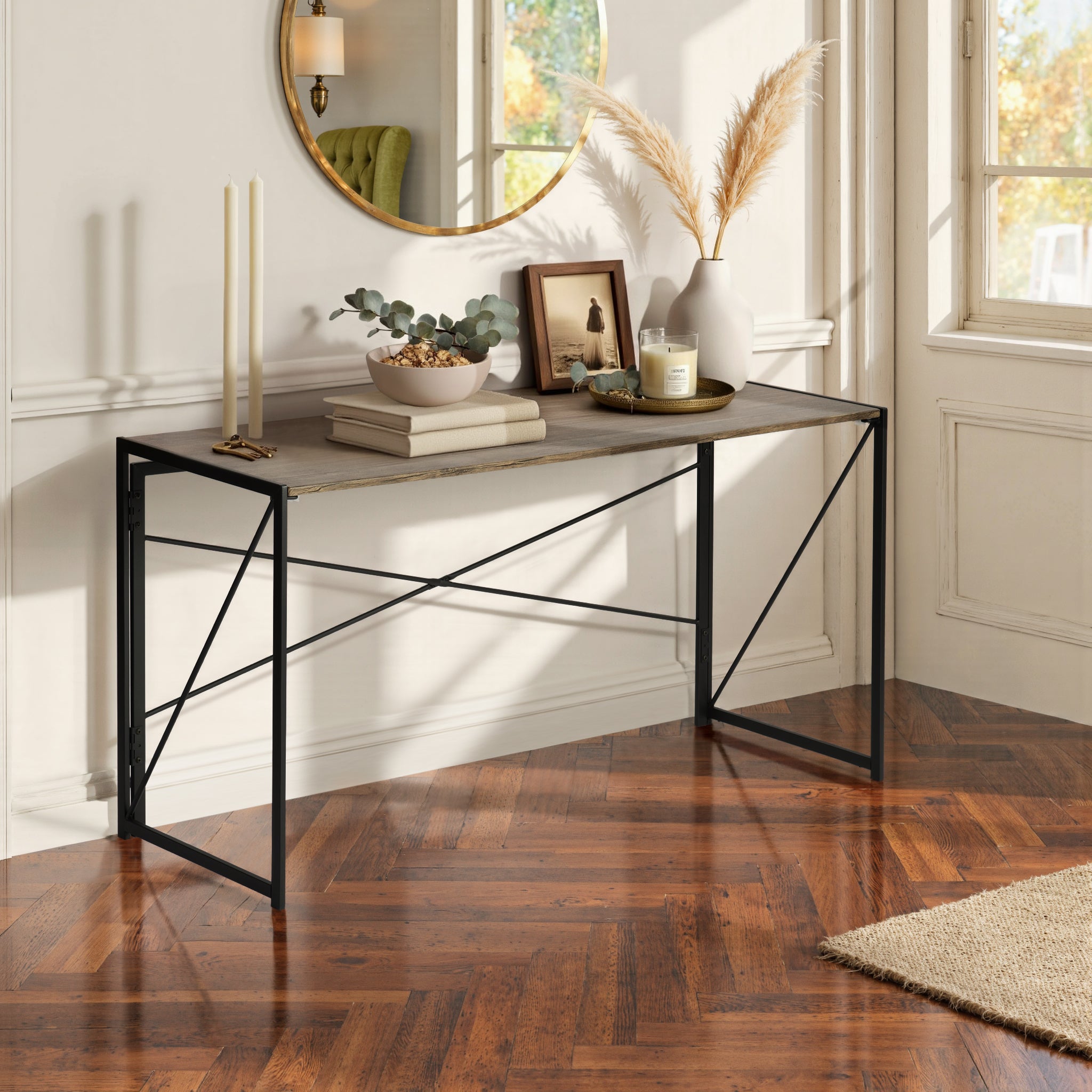 Homy Casa HARPER 246T 55.1" Computer Desk for Home Office Workspace