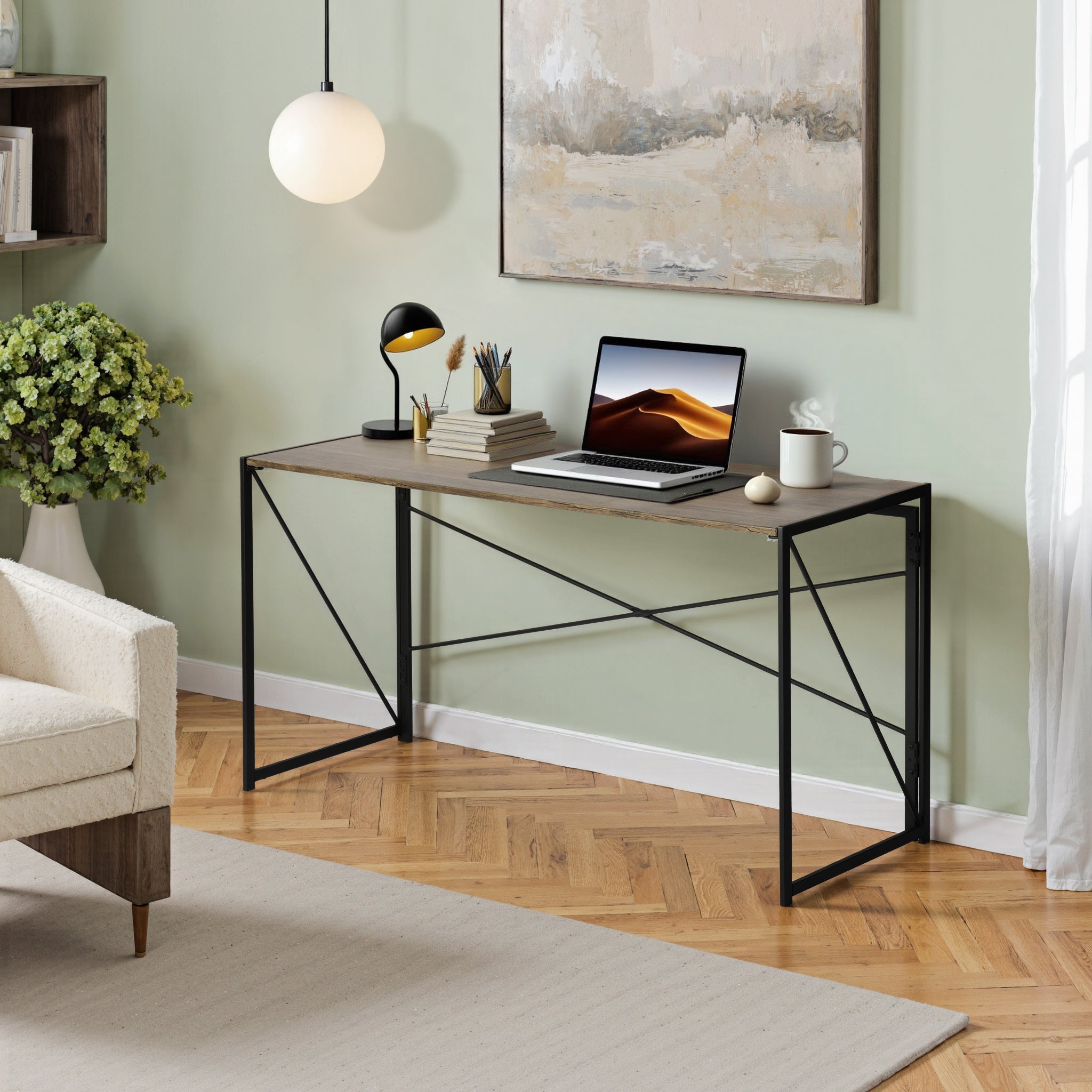 Homy Casa HARPER 246T 55.1" Computer Desk for Home Office Workspace