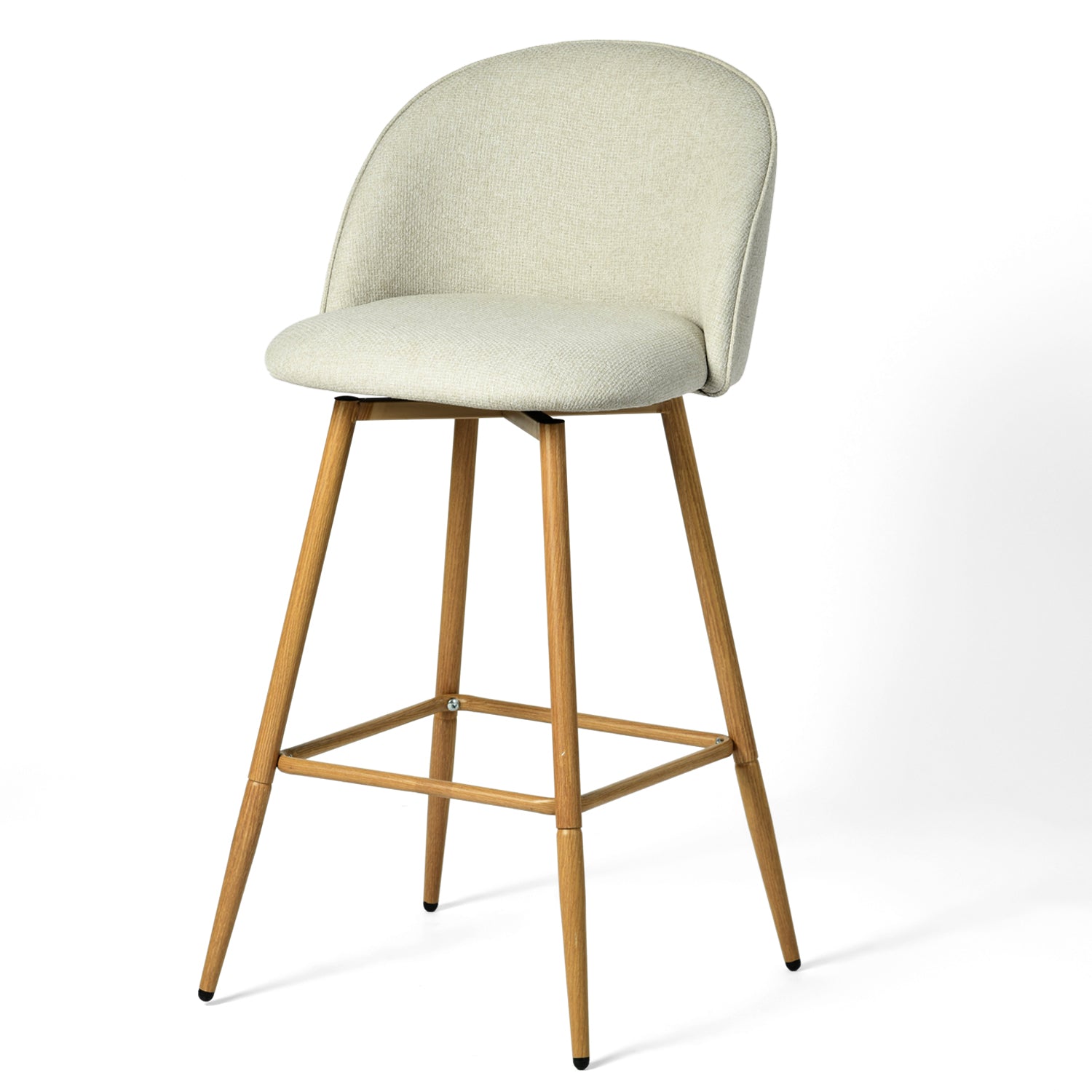 HASEEB 26" Swivel Counter Height Bar Stools Set of 3 with Performance Fabric