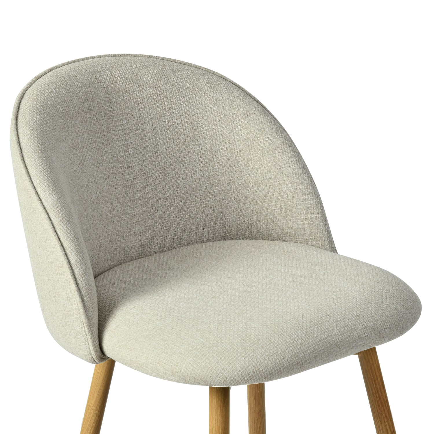 Homy Casa Haseeb Counter Barrel Bar Stool Beige Oak Kitchen