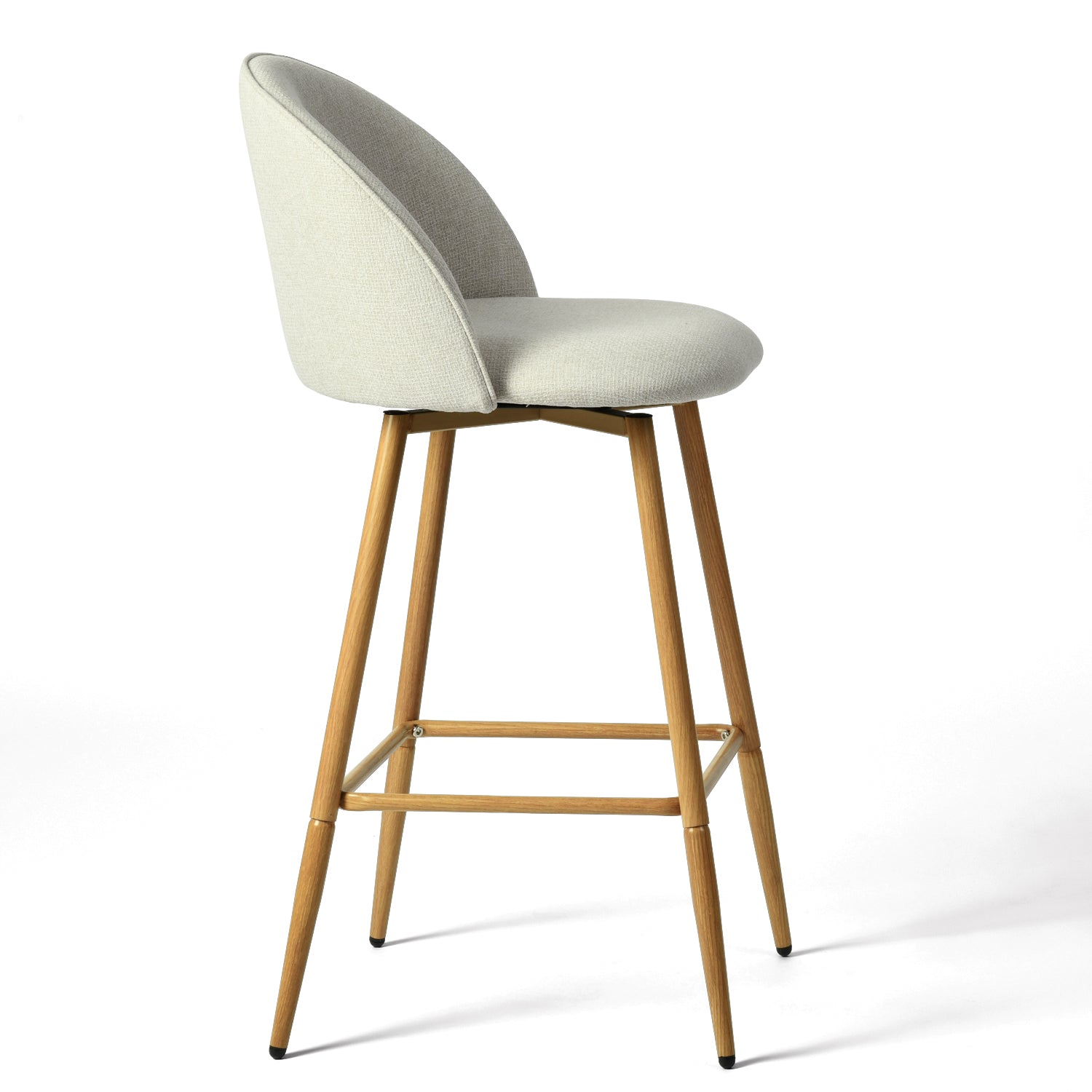 Homy Casa HASEEB 3PC Swivel Counter Height Bar Stools,Beige Open Box