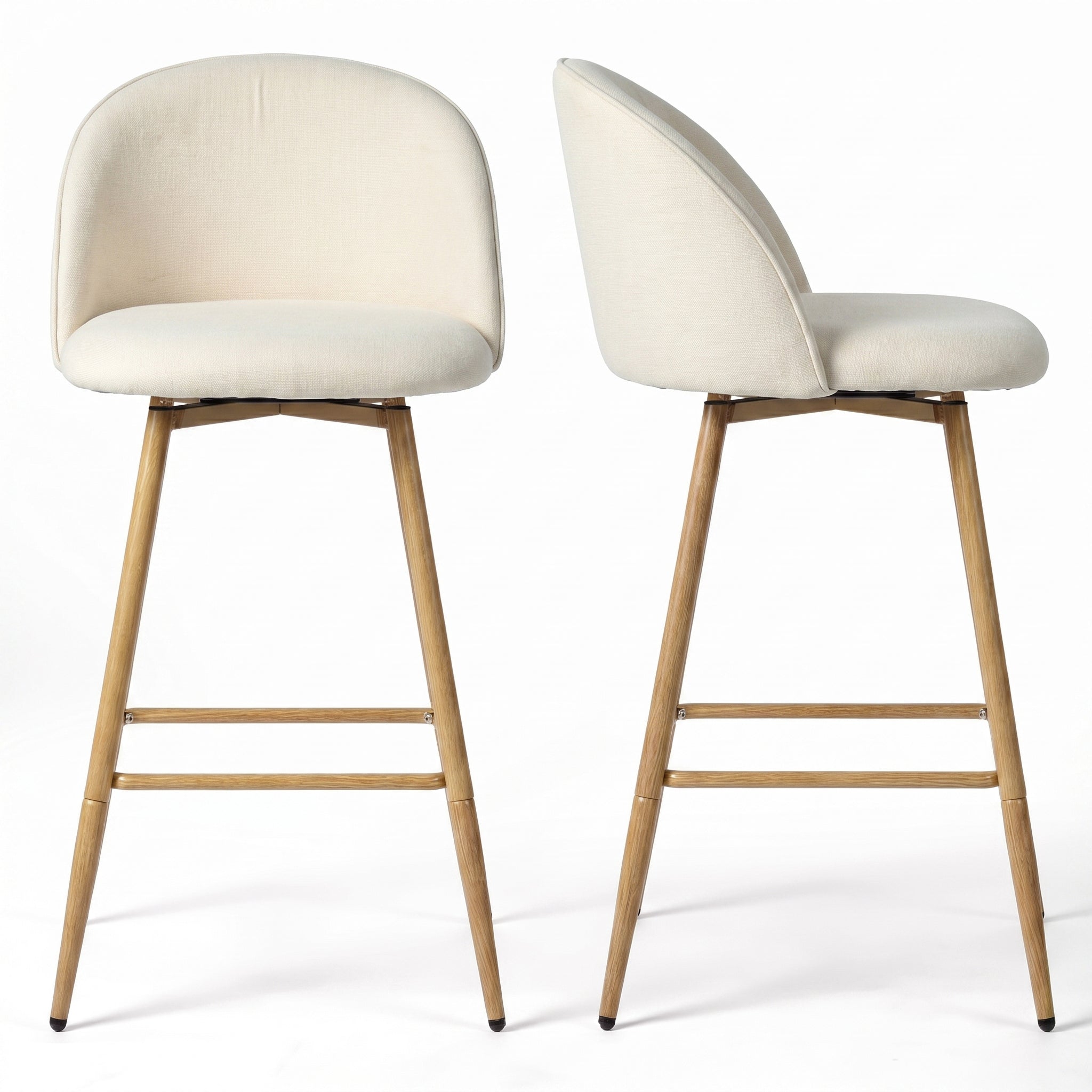 HASEEB 26" Swivel Counter Height Bar Stools Set of 2