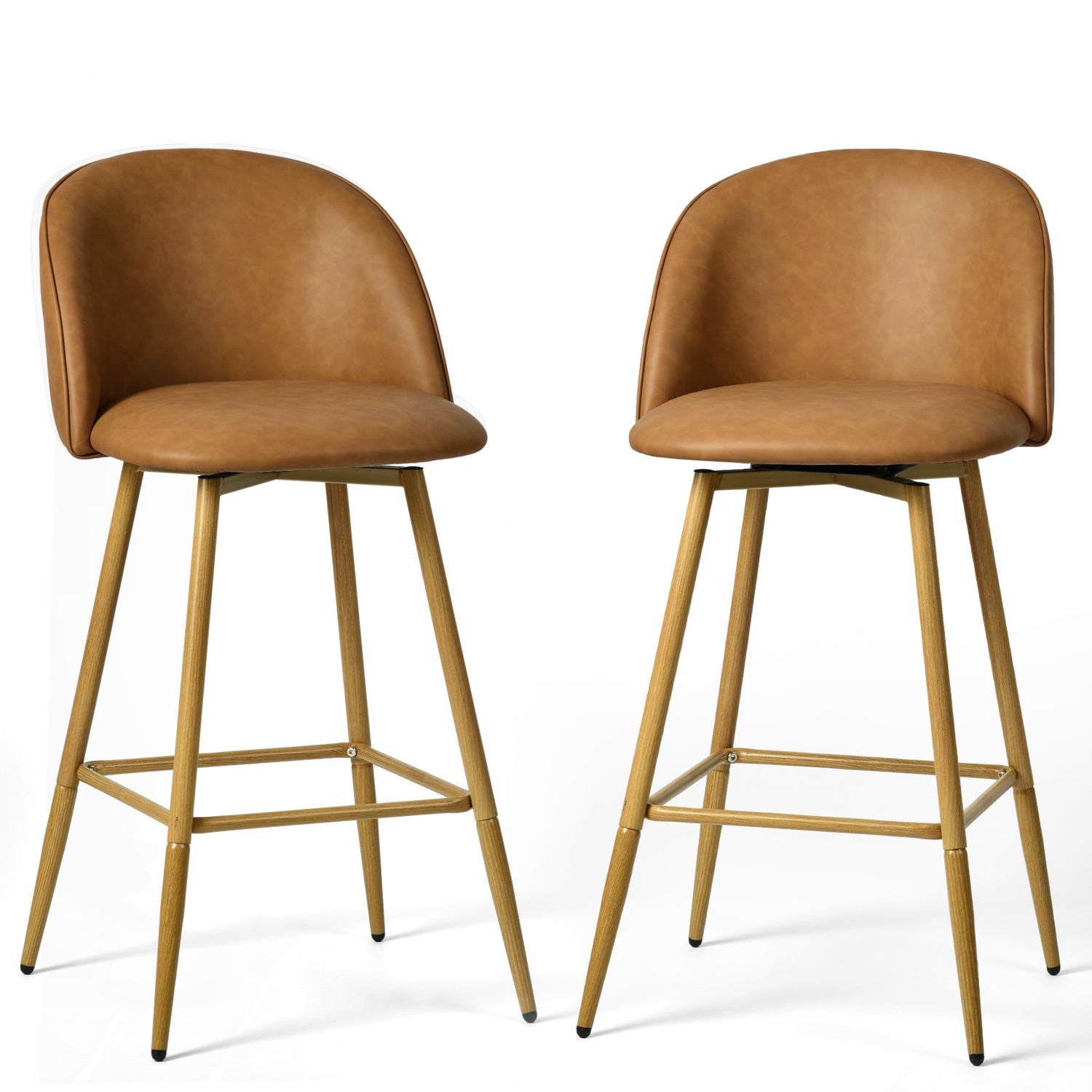 HASEEB 26" Swivel Counter Height Bar Stools Set of 2