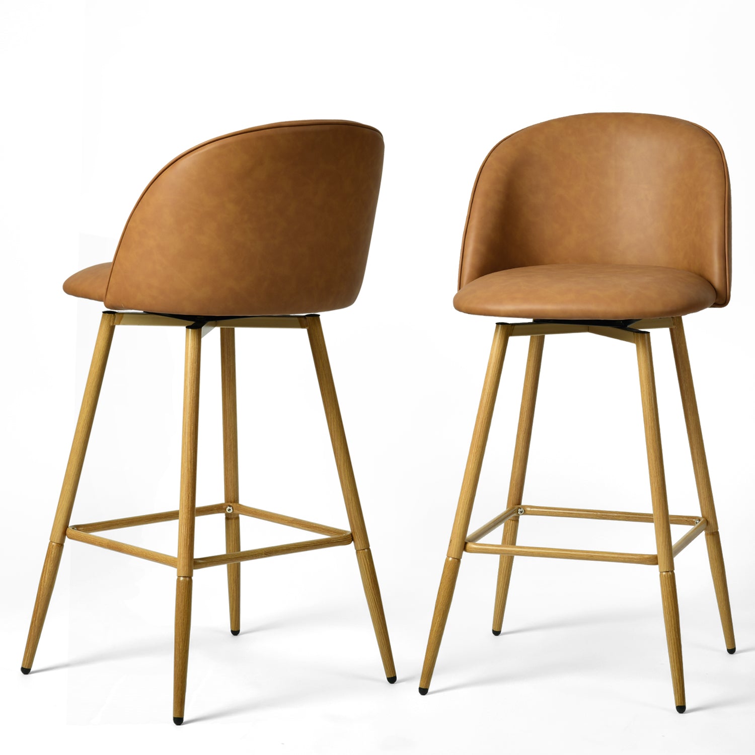HASEEB 26" Swivel Counter Height Bar Stools Set of 2
